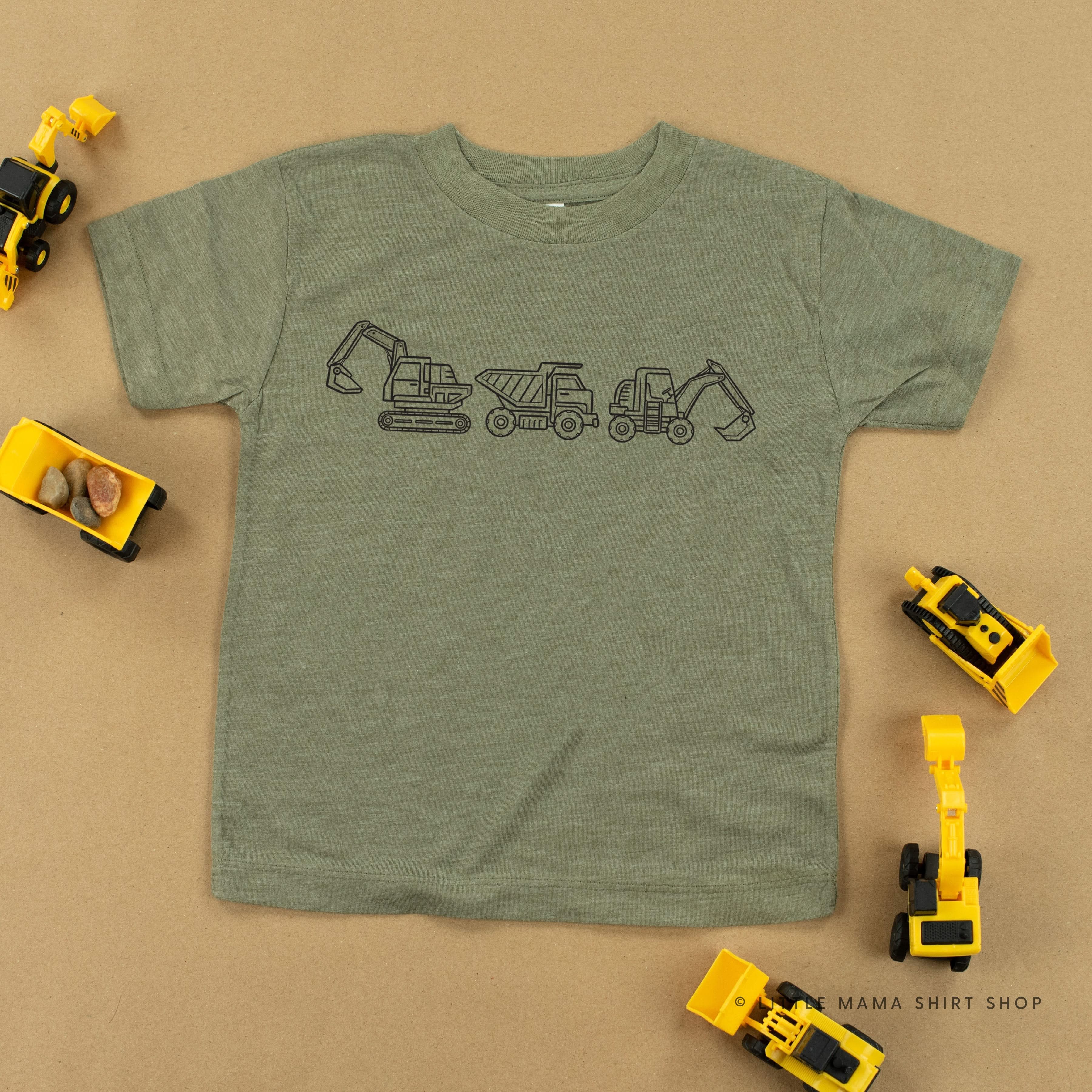 3 In a Row - Construction Trucks - Child Tee - Image 11