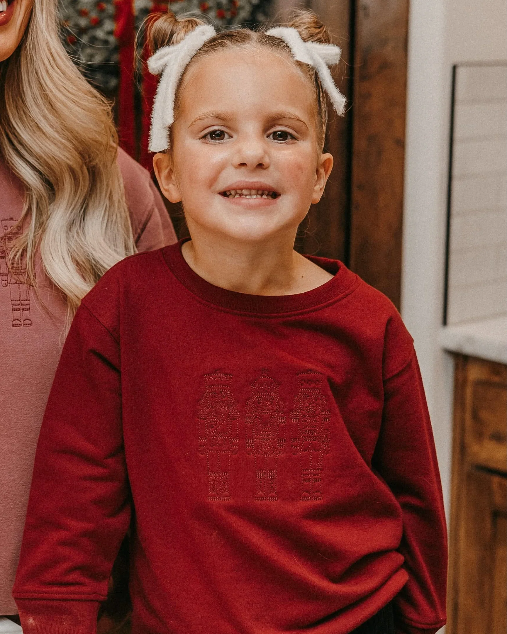 3 Nutcrackers Tone on Tone Embroidered Child Sweater – Holiday Crewneck | Little Mama Shirt Shop - Image 5