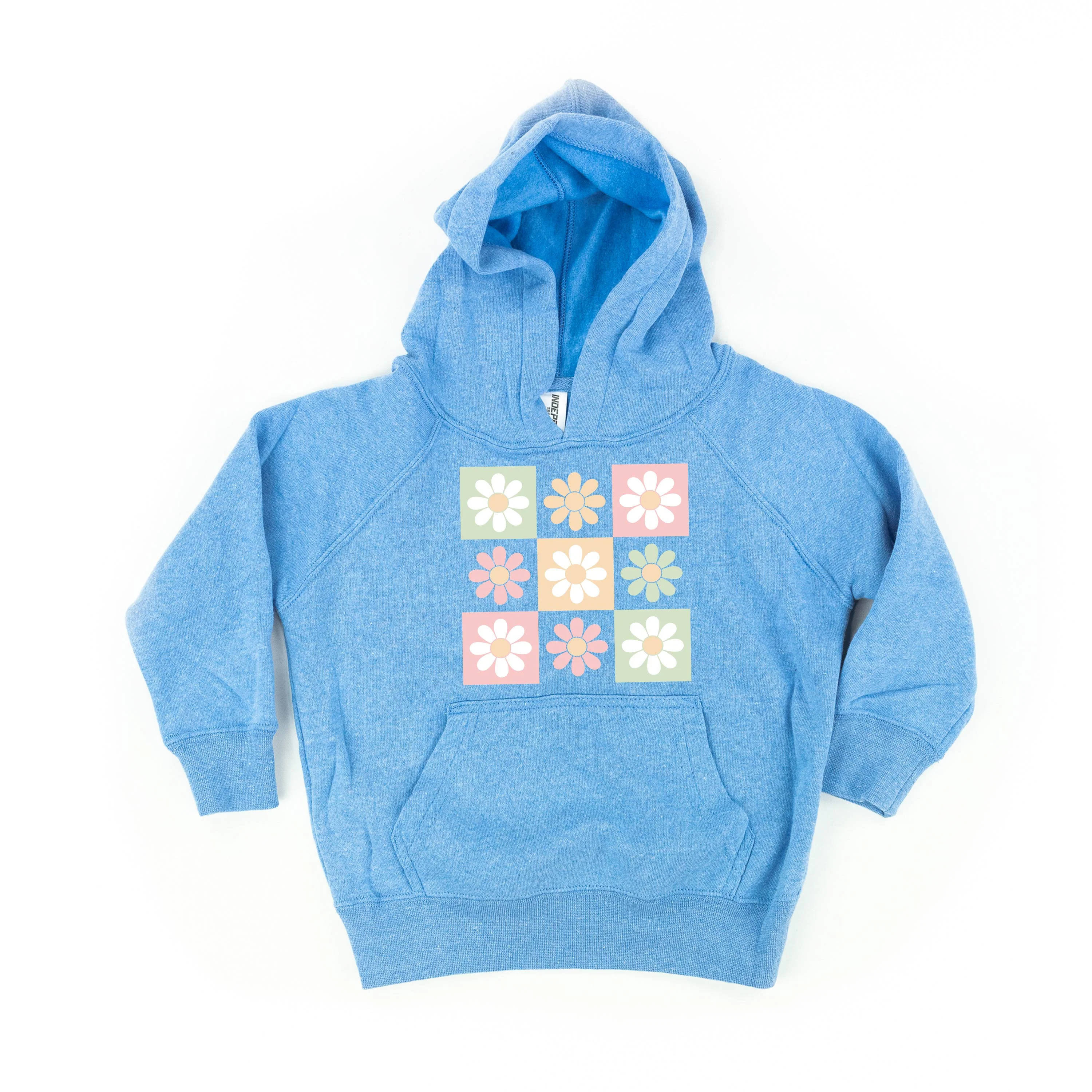 3x3 Checker Board Flowers - Child HOODIE - Image 5