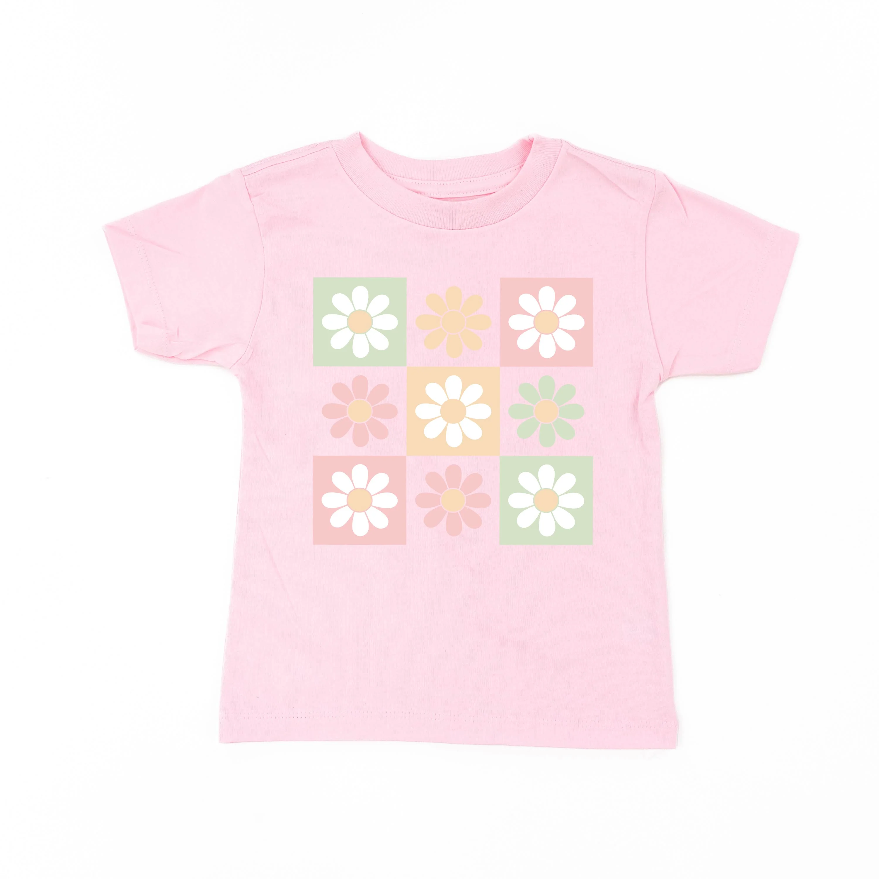 3x3 Checker Board Flowers - Child Tee - Image 5