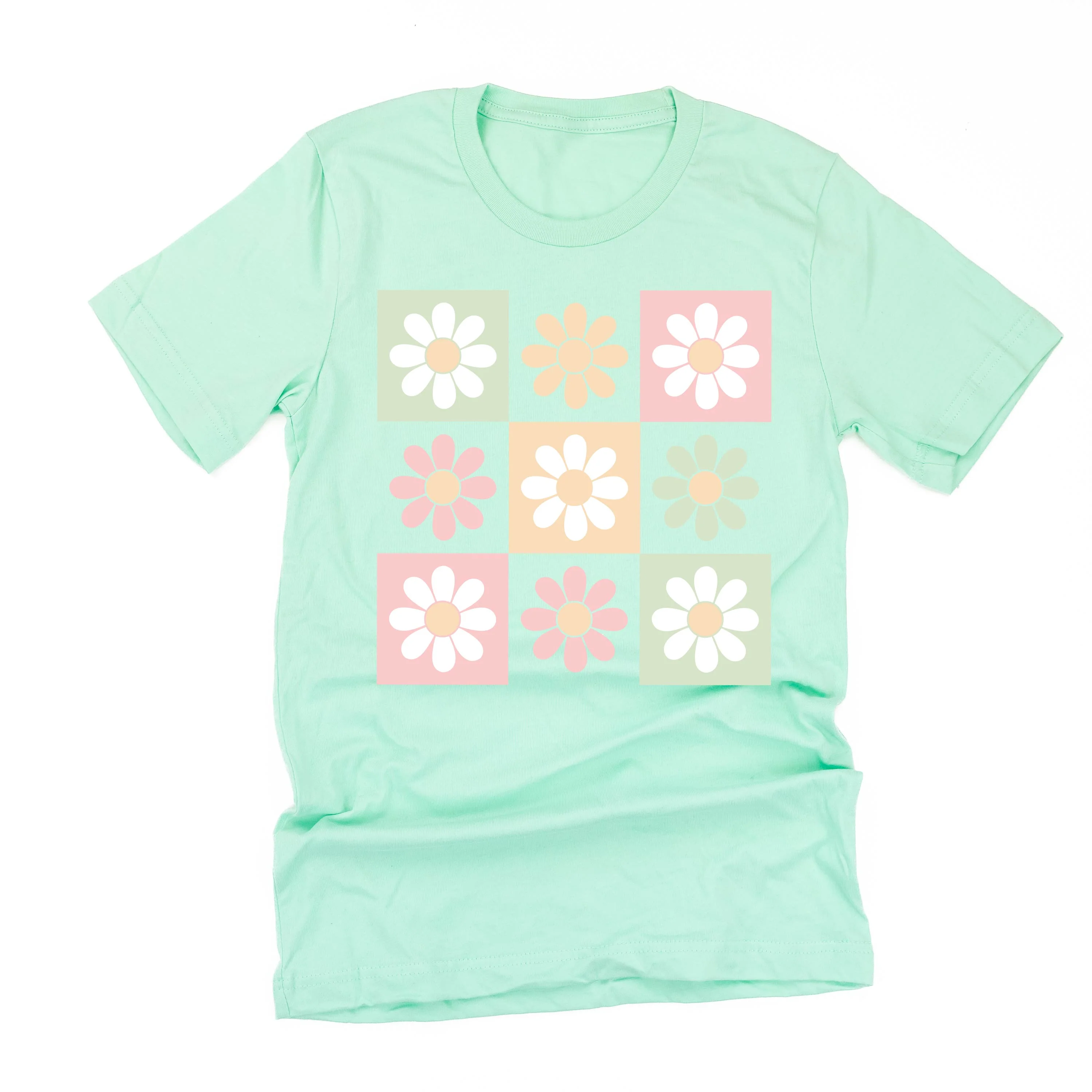 3x3 Checker Board Flowers - Unisex Tee - Image 6