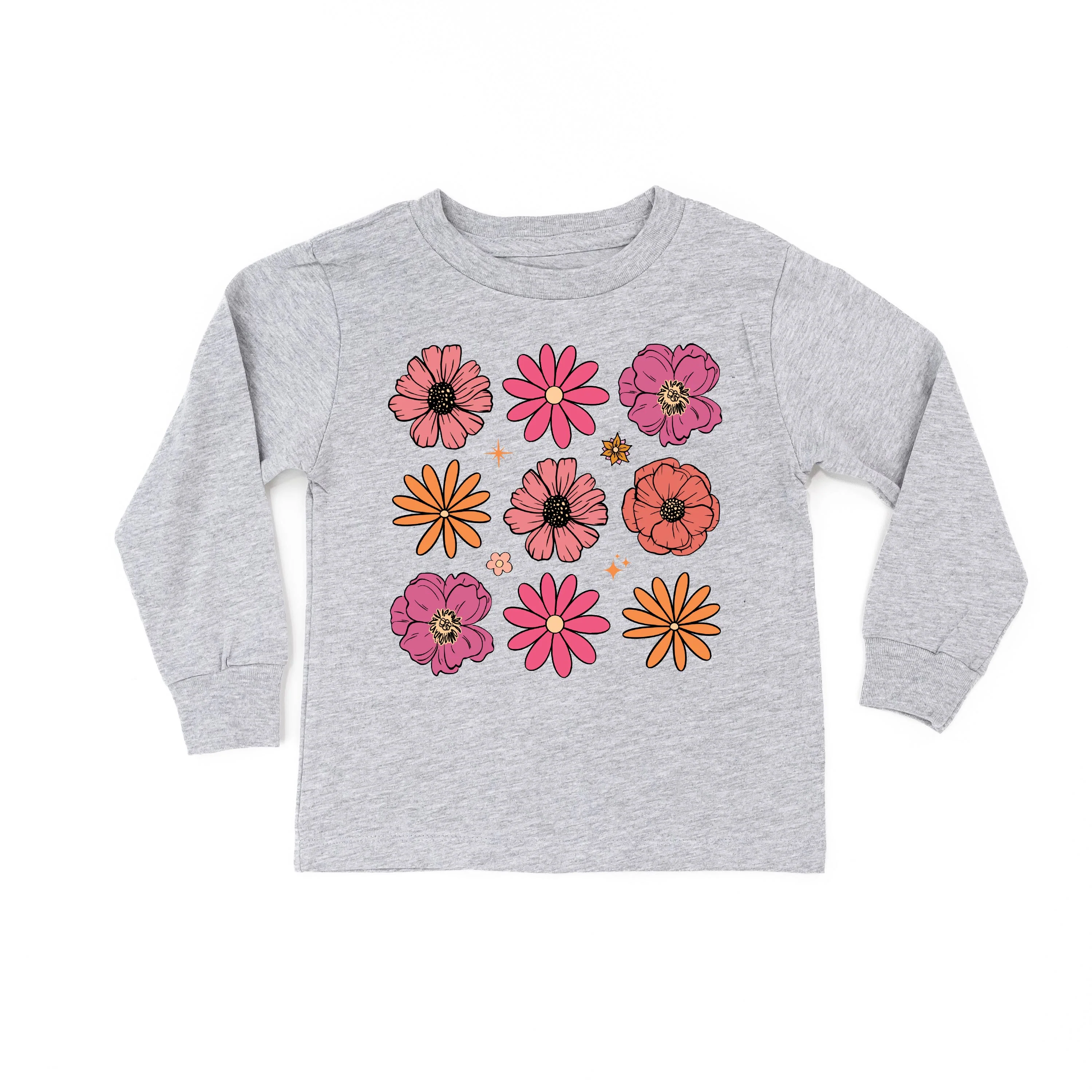 3x3 Spring Flowers - Child Long Sleeve Tee - Image 3