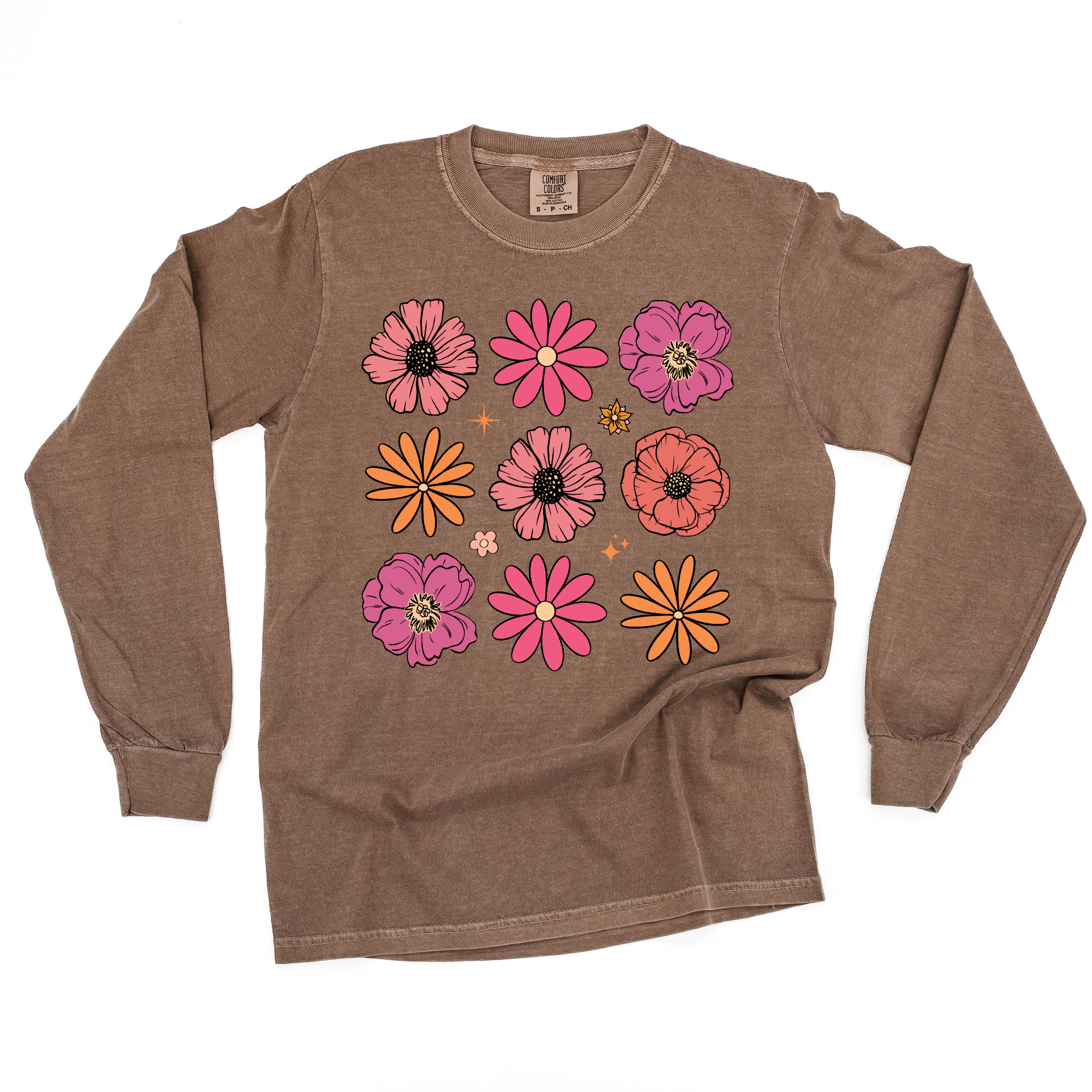 3x3 Spring Flowers - Long Sleeve Comfort Colors Tee - Image 7