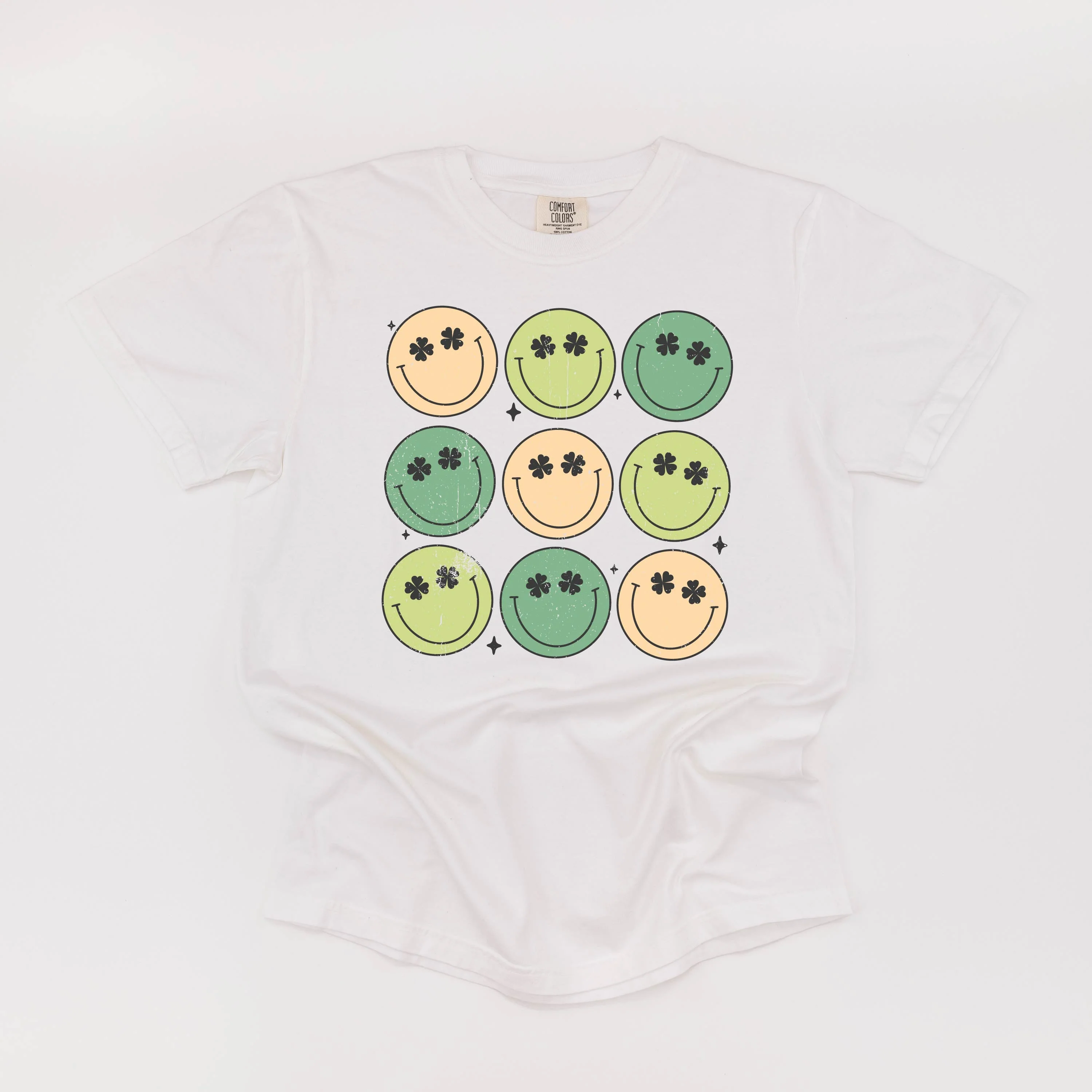 3x3 - St. Patrick's Day Smilies - Comfort Colors Tee - Image 4