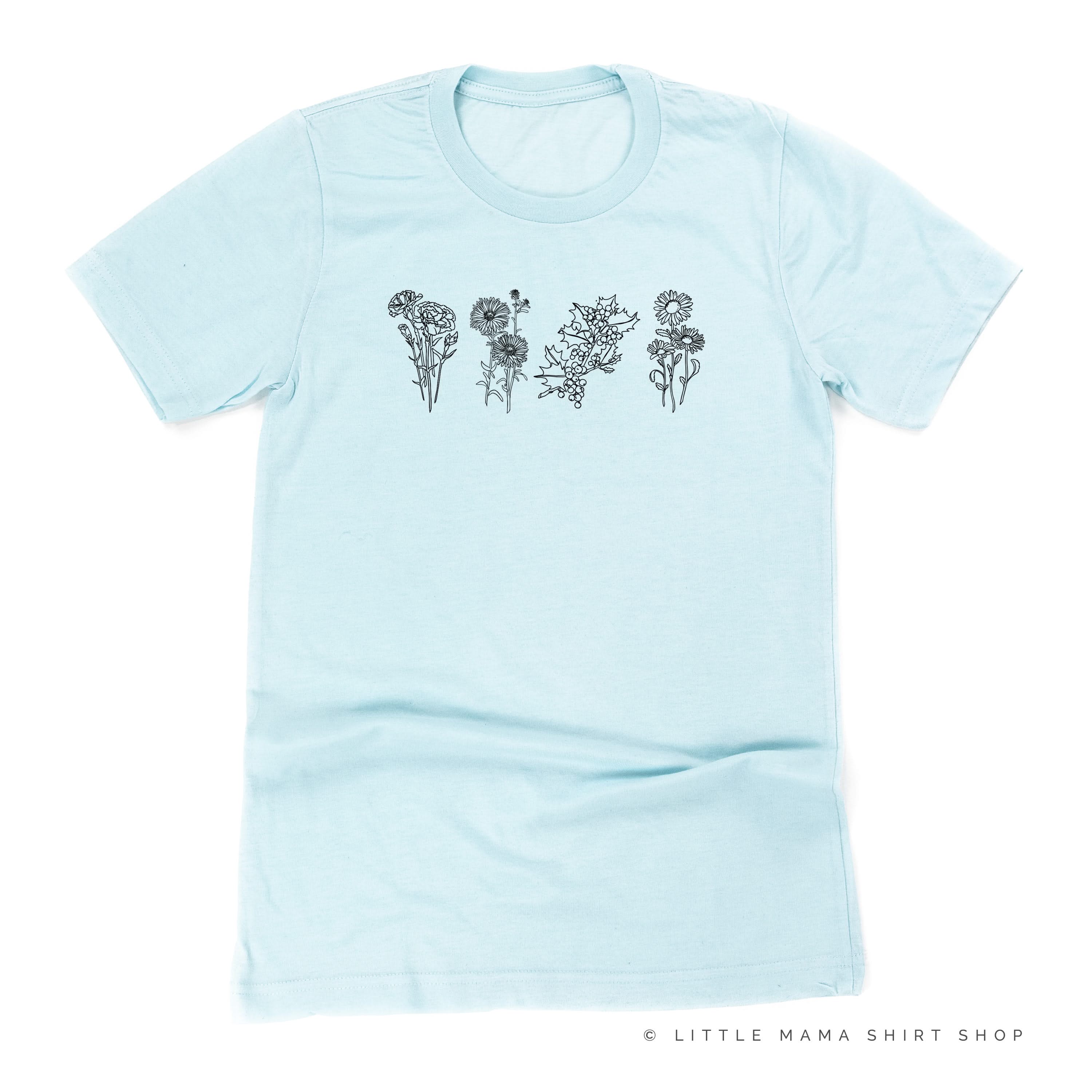 4 Across Birth Flowers - Build Your Own - Unisex Tee - Image 6