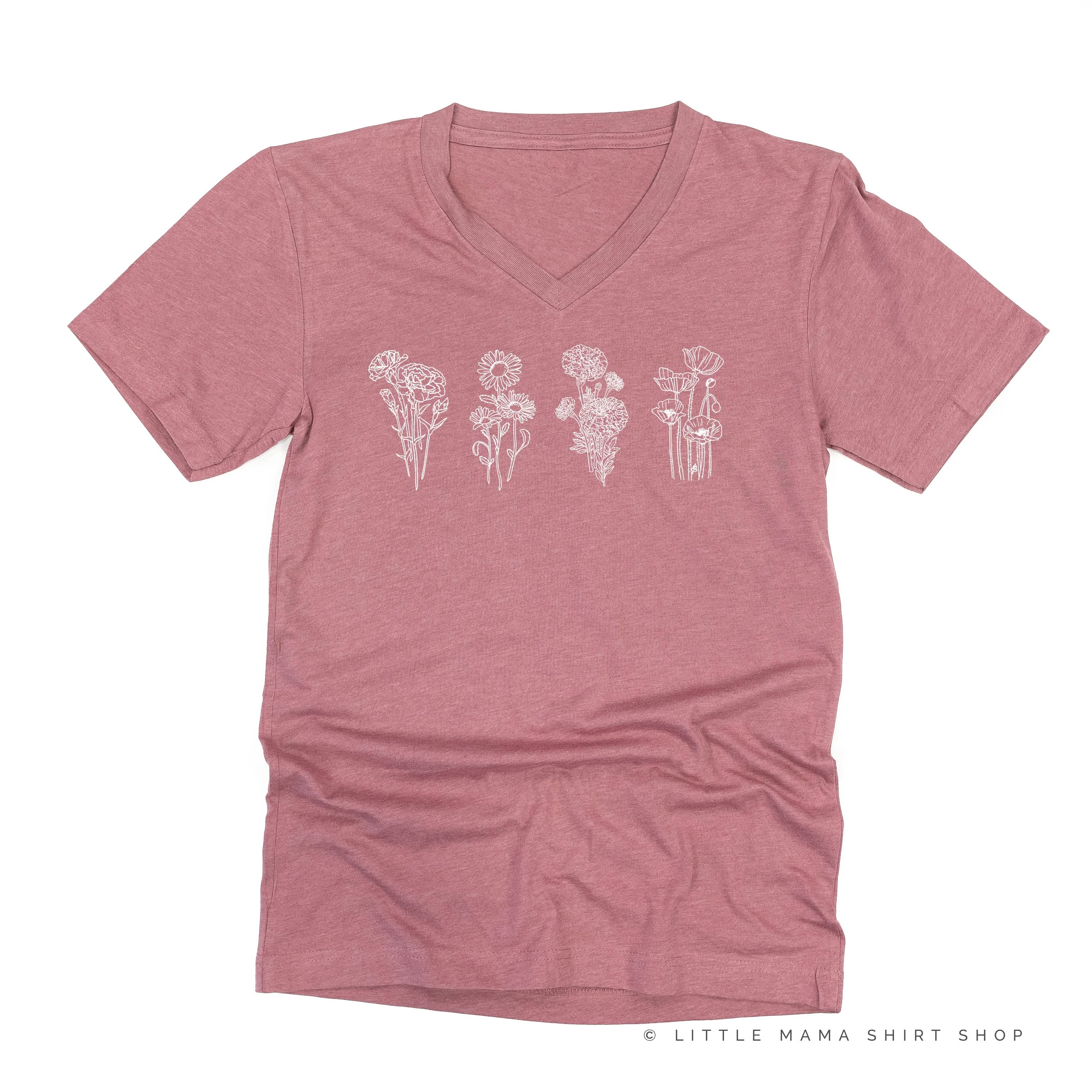 4 Across Birth Flowers - Build Your Own - Unisex Tee - Image 8