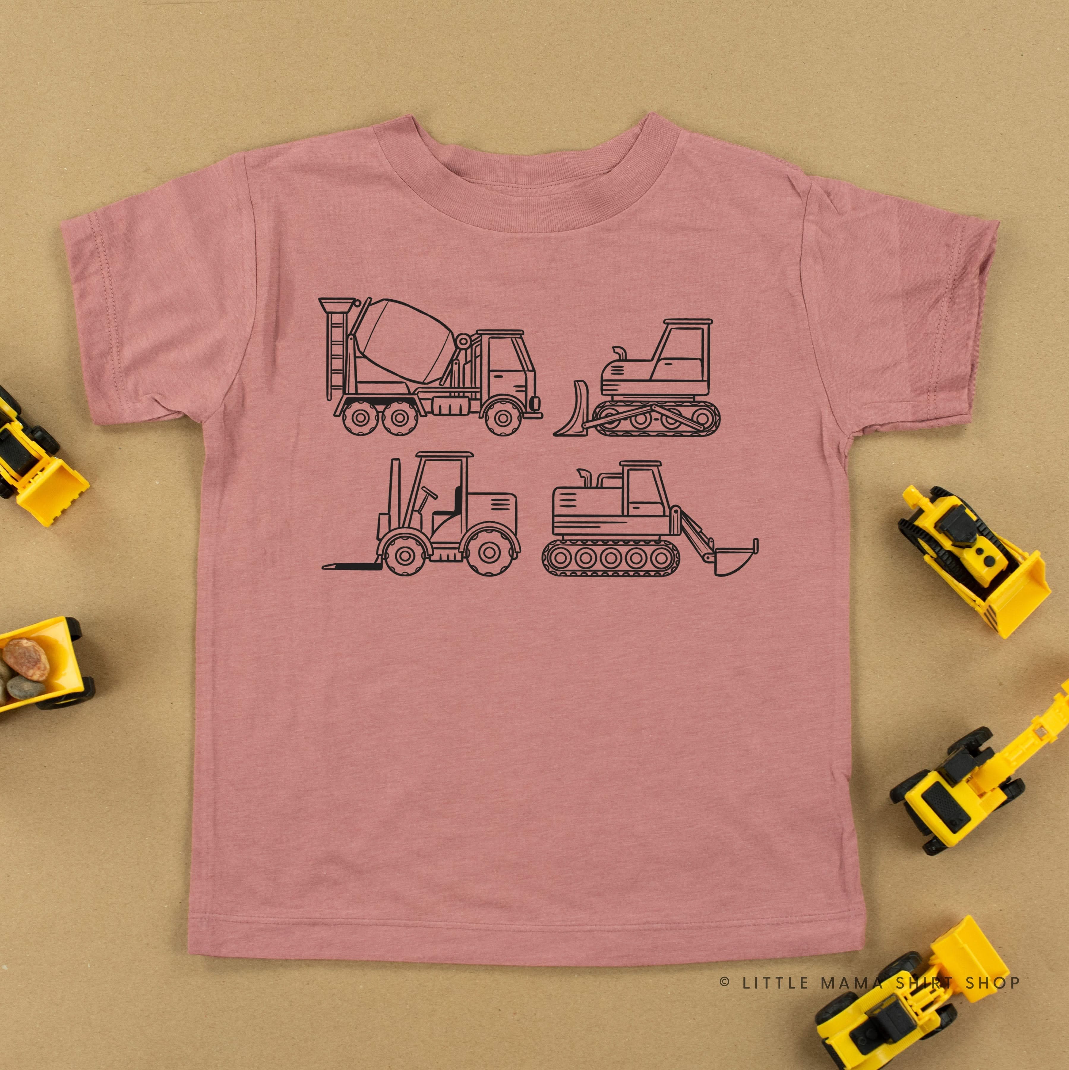 4 Construction Trucks - Child Tee - Image 7
