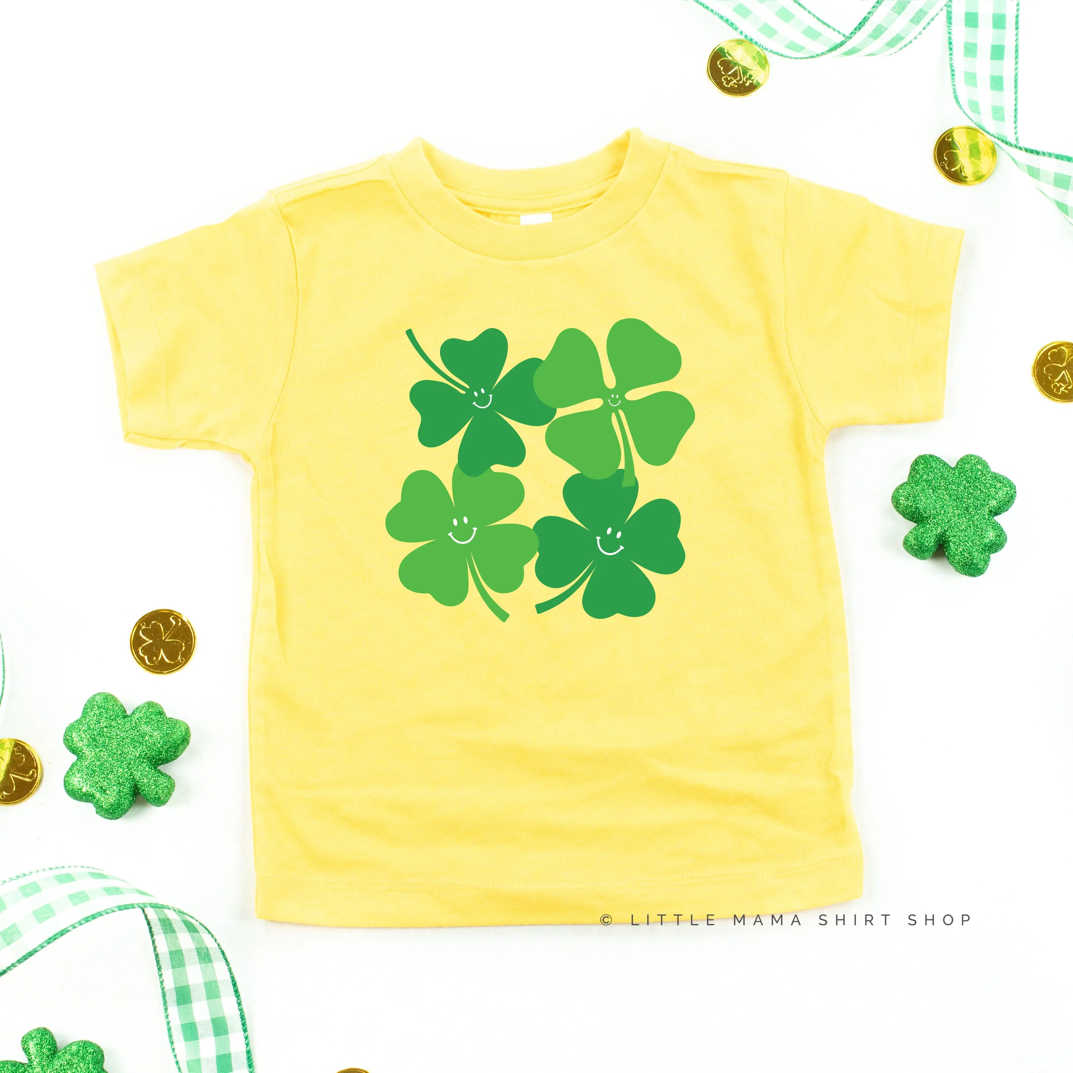 4 Smiley Shamrocks - Child Tee - Image 5