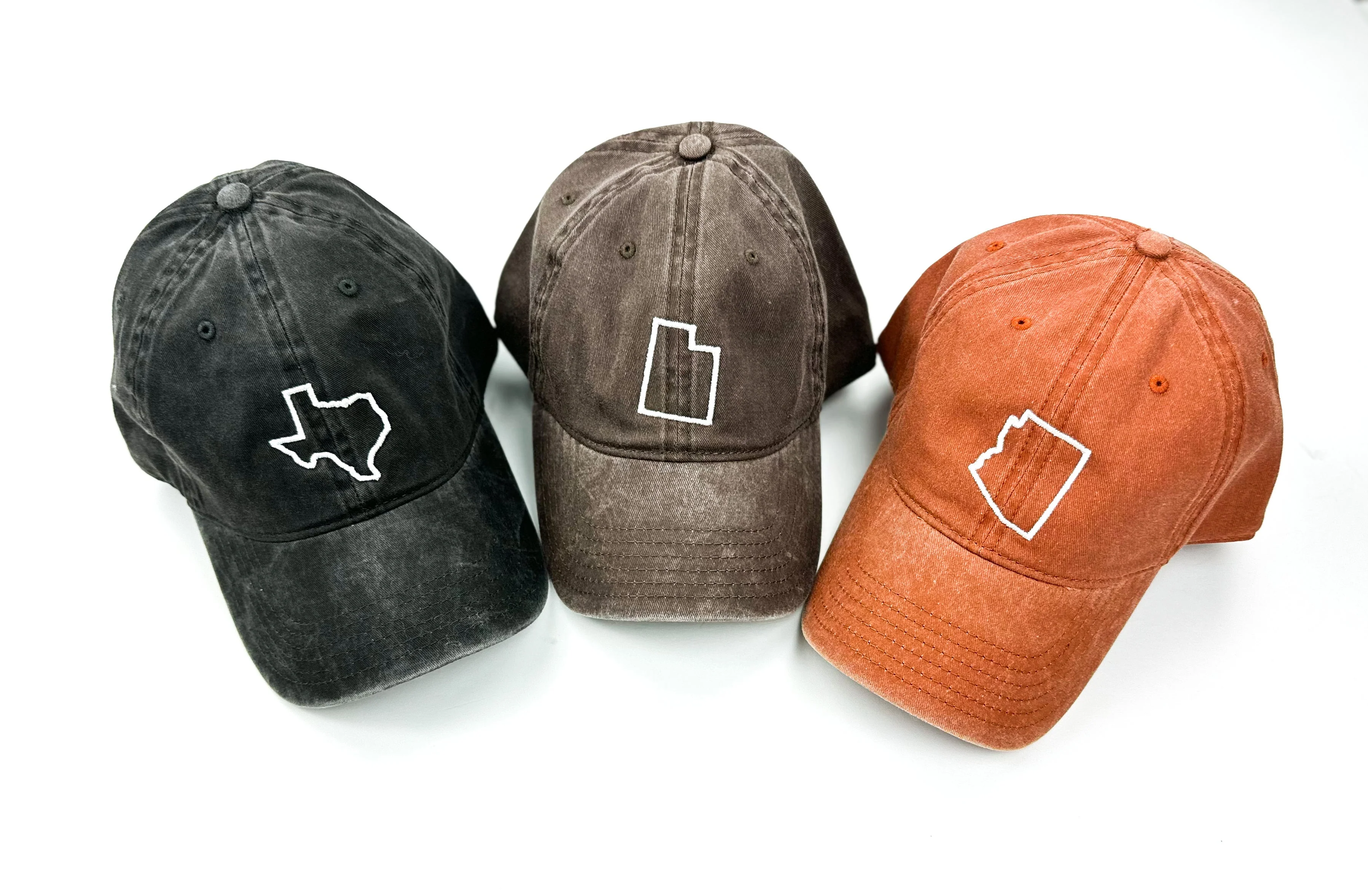 50 States - Baseball Cap (state outline front - state name back / white thread) - Image 7