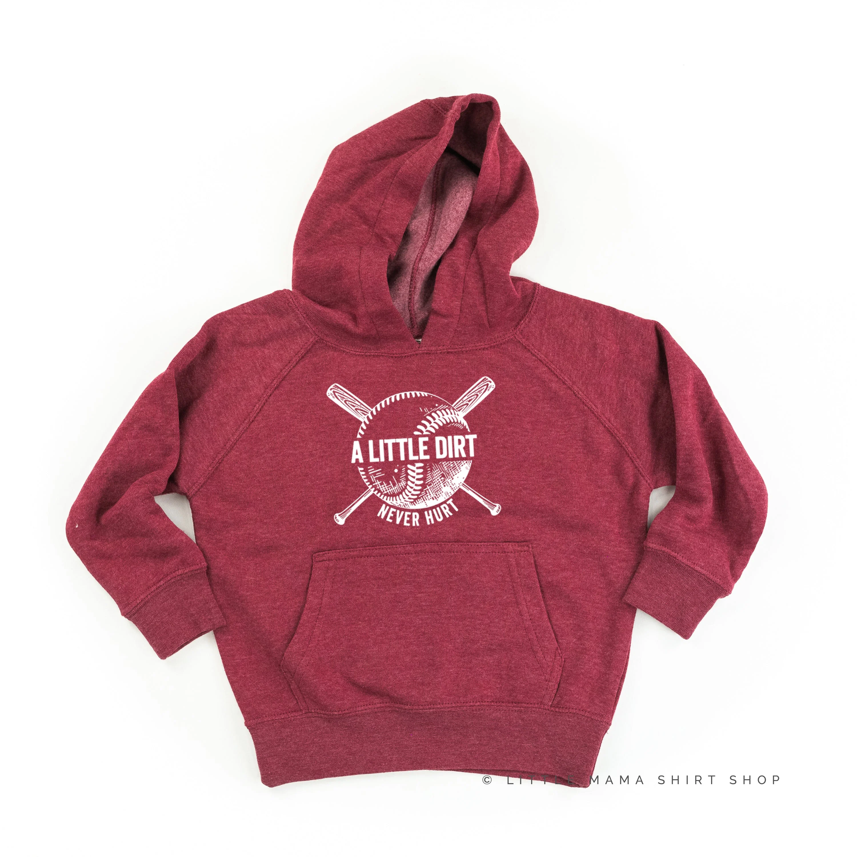 Baseball - A Little Dirt Never Hurt - Child HOODIE - Image 3