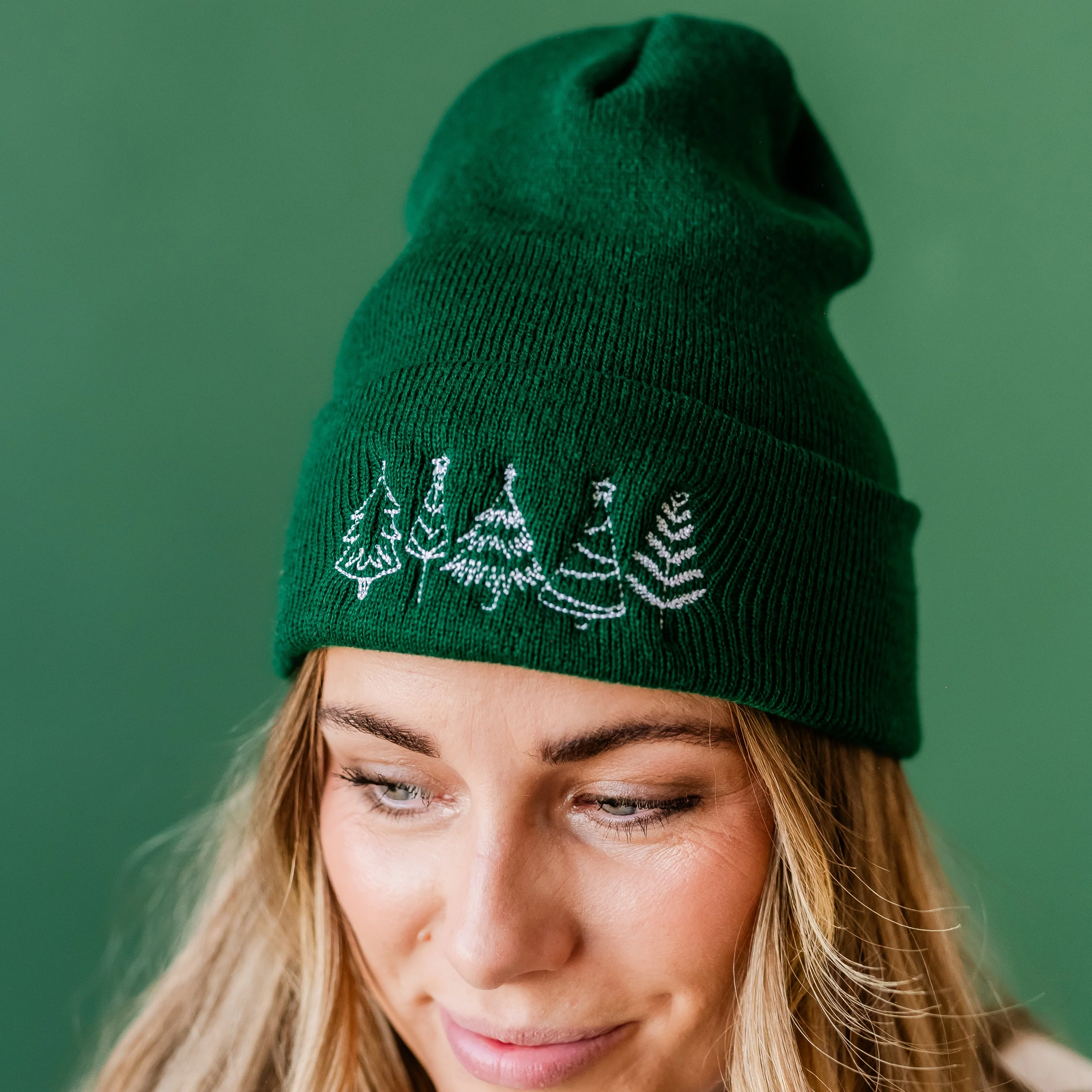 Outline Christmas Trees - Adult Beanie - Image 2