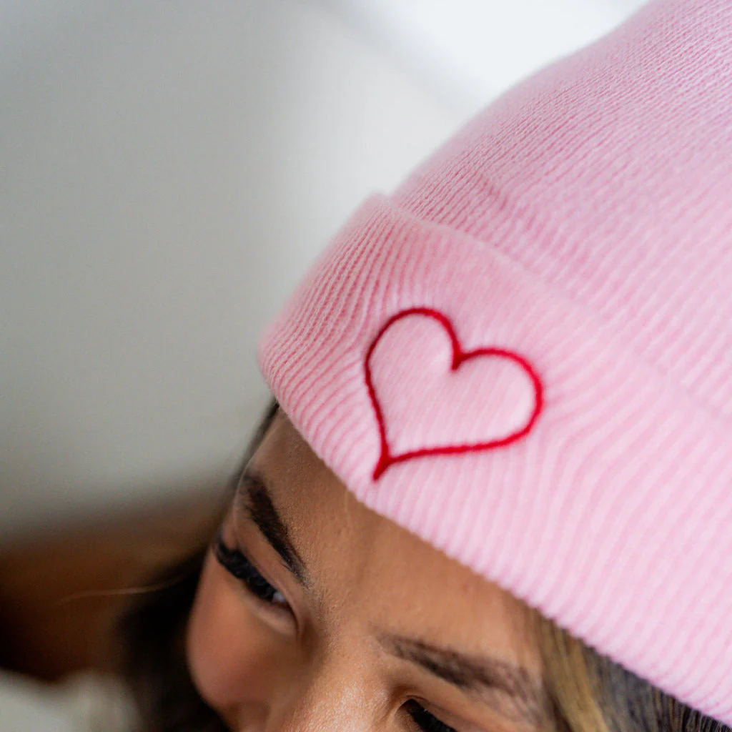 Valentine Heart Outline - Adult Beanie - Image 2