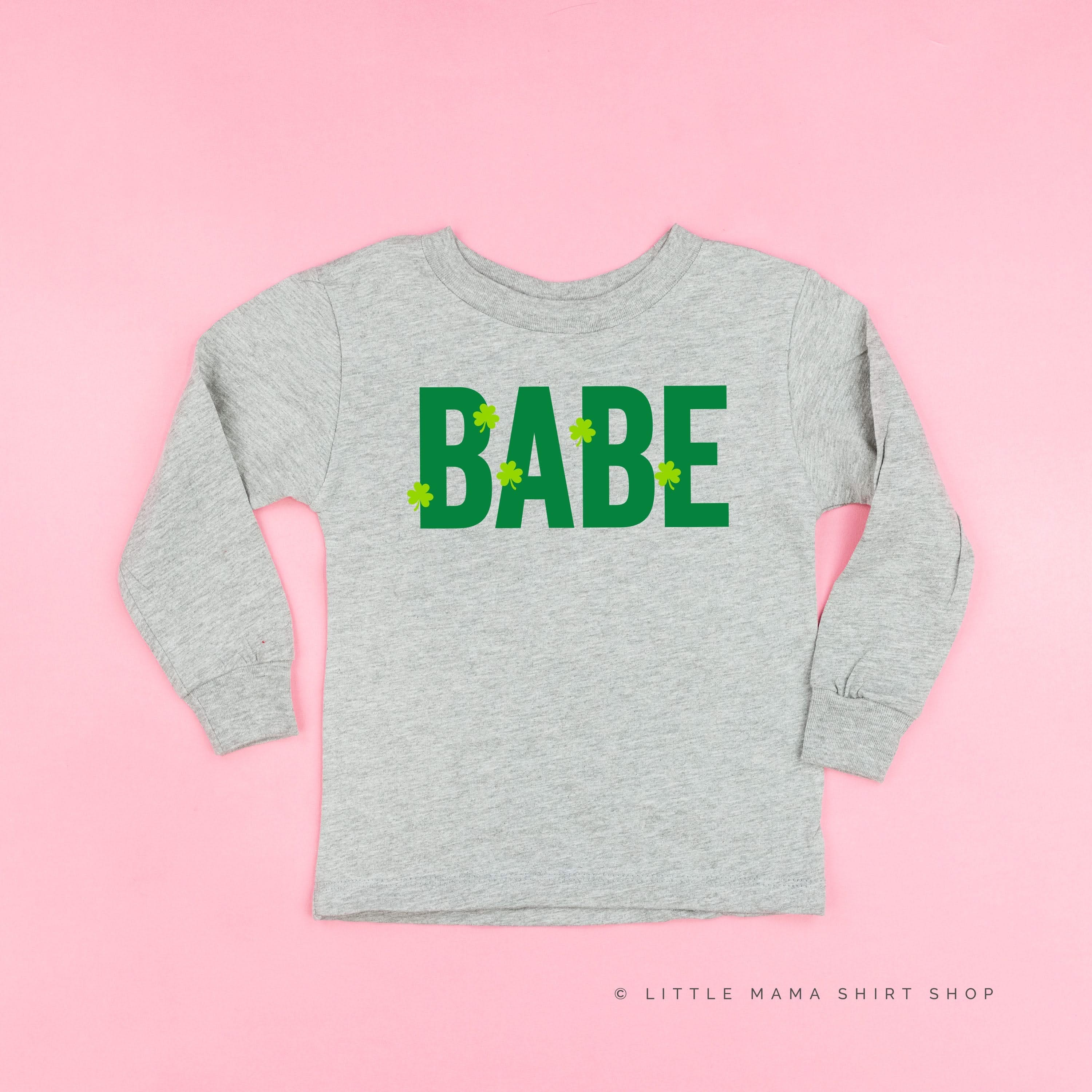 Babe - Mini Shamrocks - Child Long Sleeve Tee - Image 3