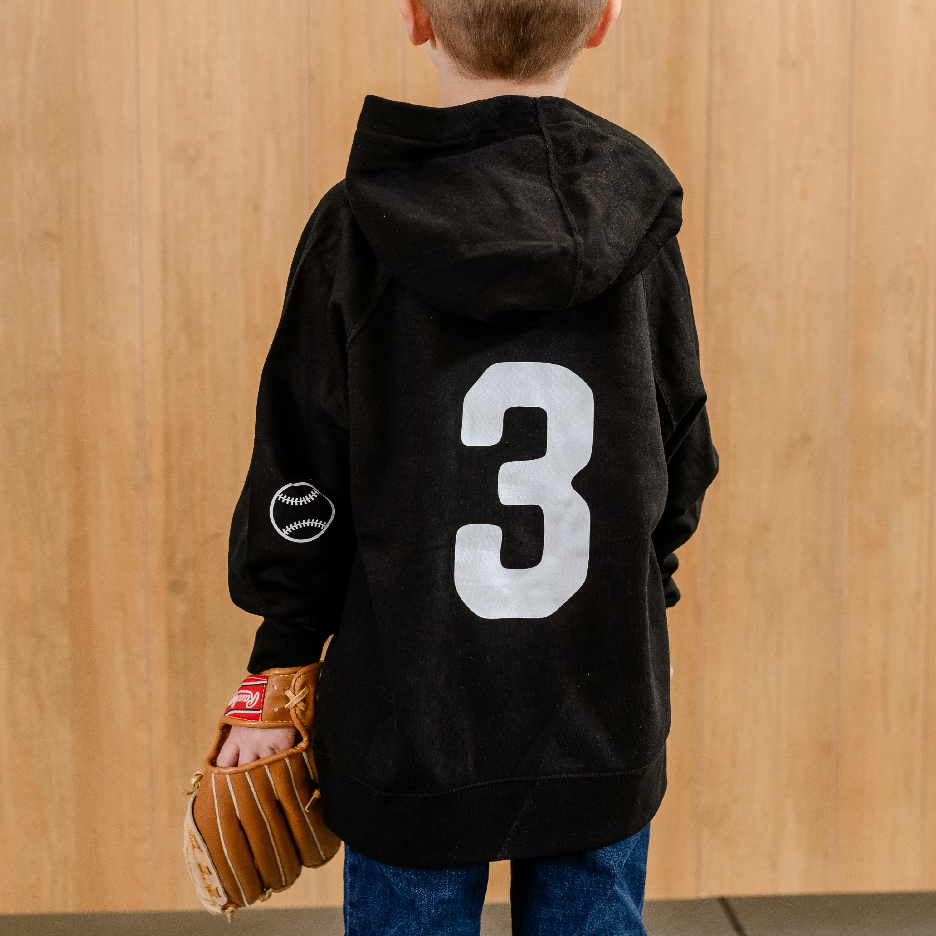 Baseball Season Est. 1845 - Custom Number - Child Hoodie - Image 2