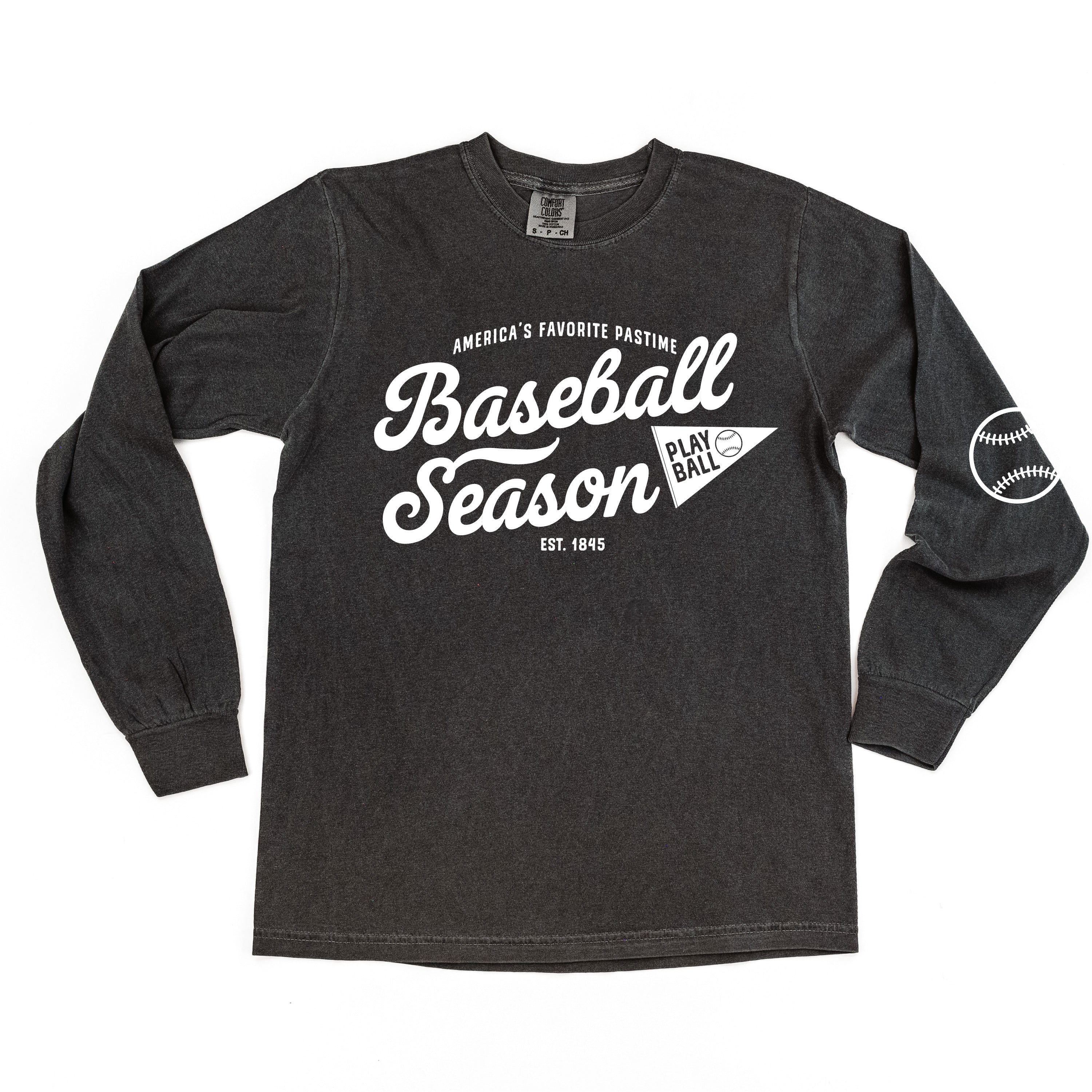 Baseball Season Est. 1845 - Custom Number - Long Sleeve Comfort Colors Tee - Image 17