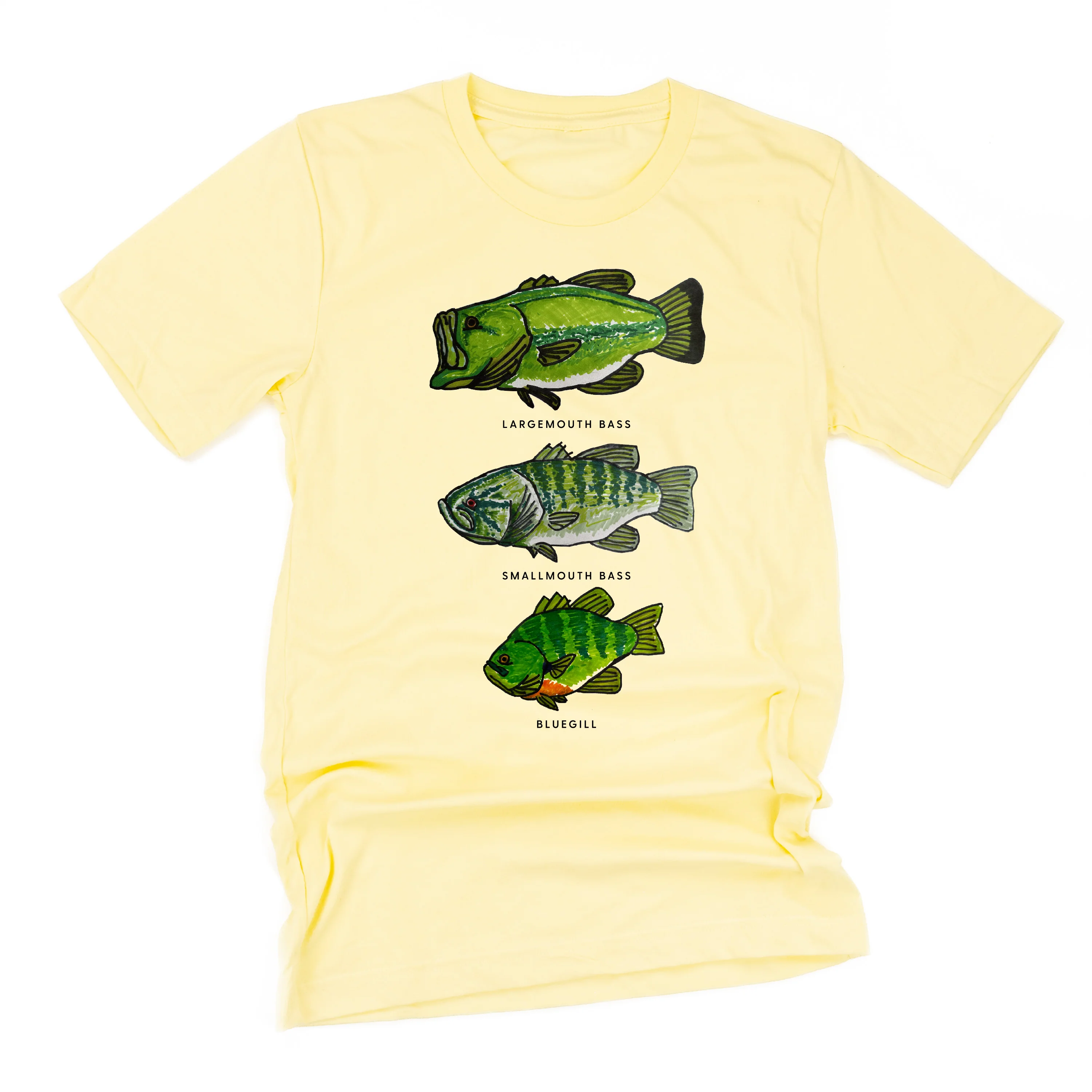 Bass And Bluegill Chart (Hand Drawn) - Unisex Tee - Image 11