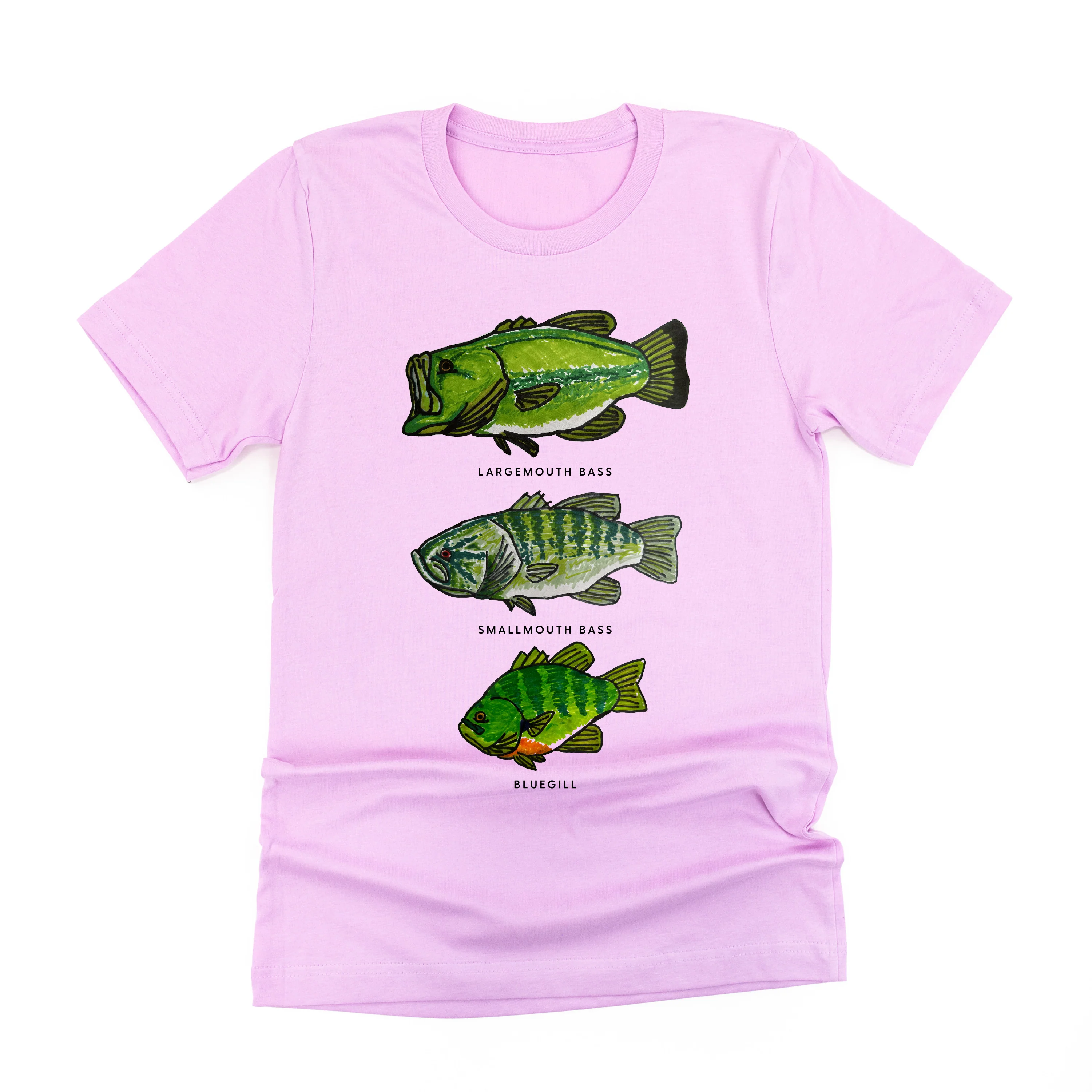 Bass And Bluegill Chart (Hand Drawn) - Unisex Tee - Image 15