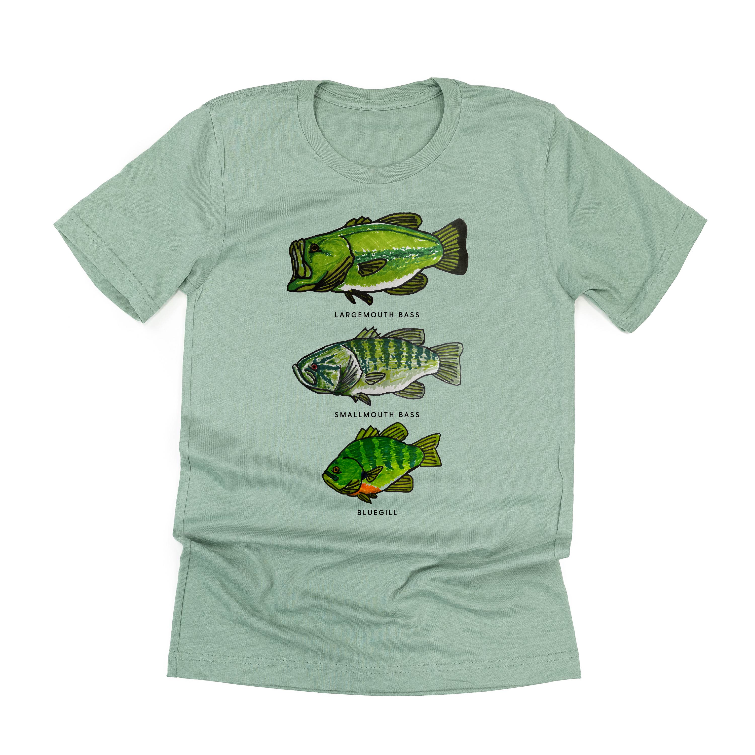 Bass And Bluegill Chart (Hand Drawn) - Unisex Tee - Image 16