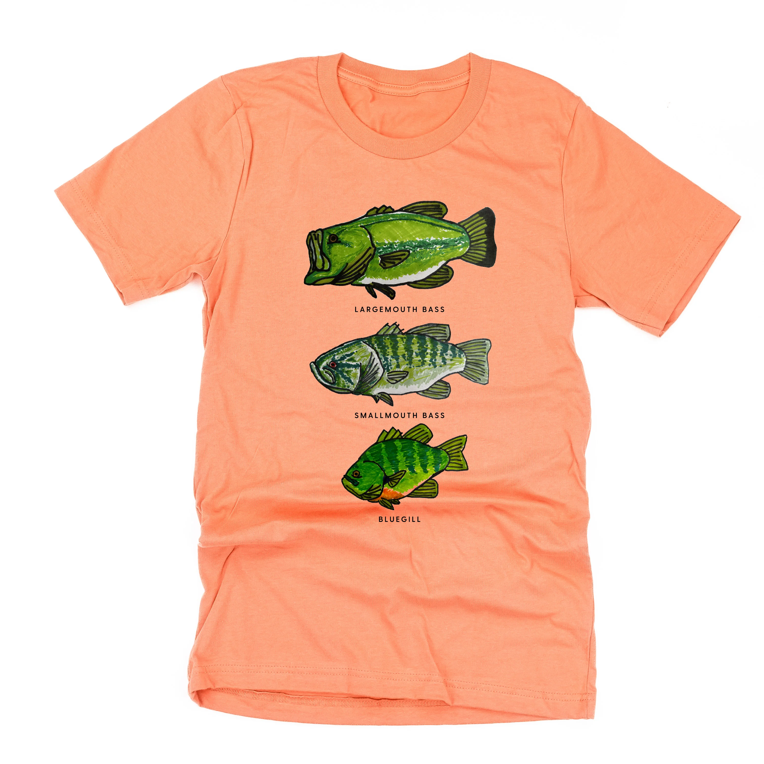 Bass And Bluegill Chart (Hand Drawn) - Unisex Tee - Image 17