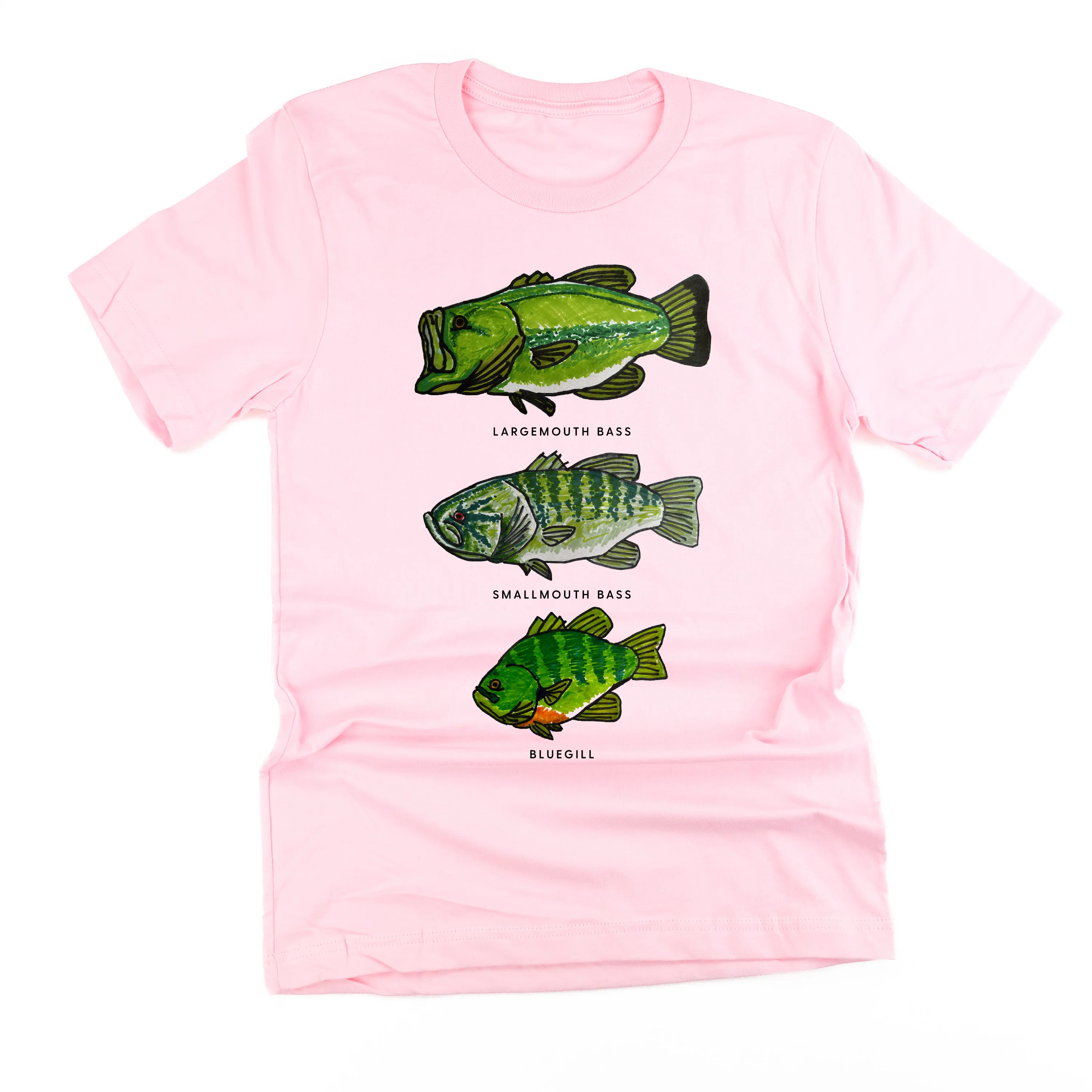 Bass And Bluegill Chart (Hand Drawn) - Unisex Tee - Image 18