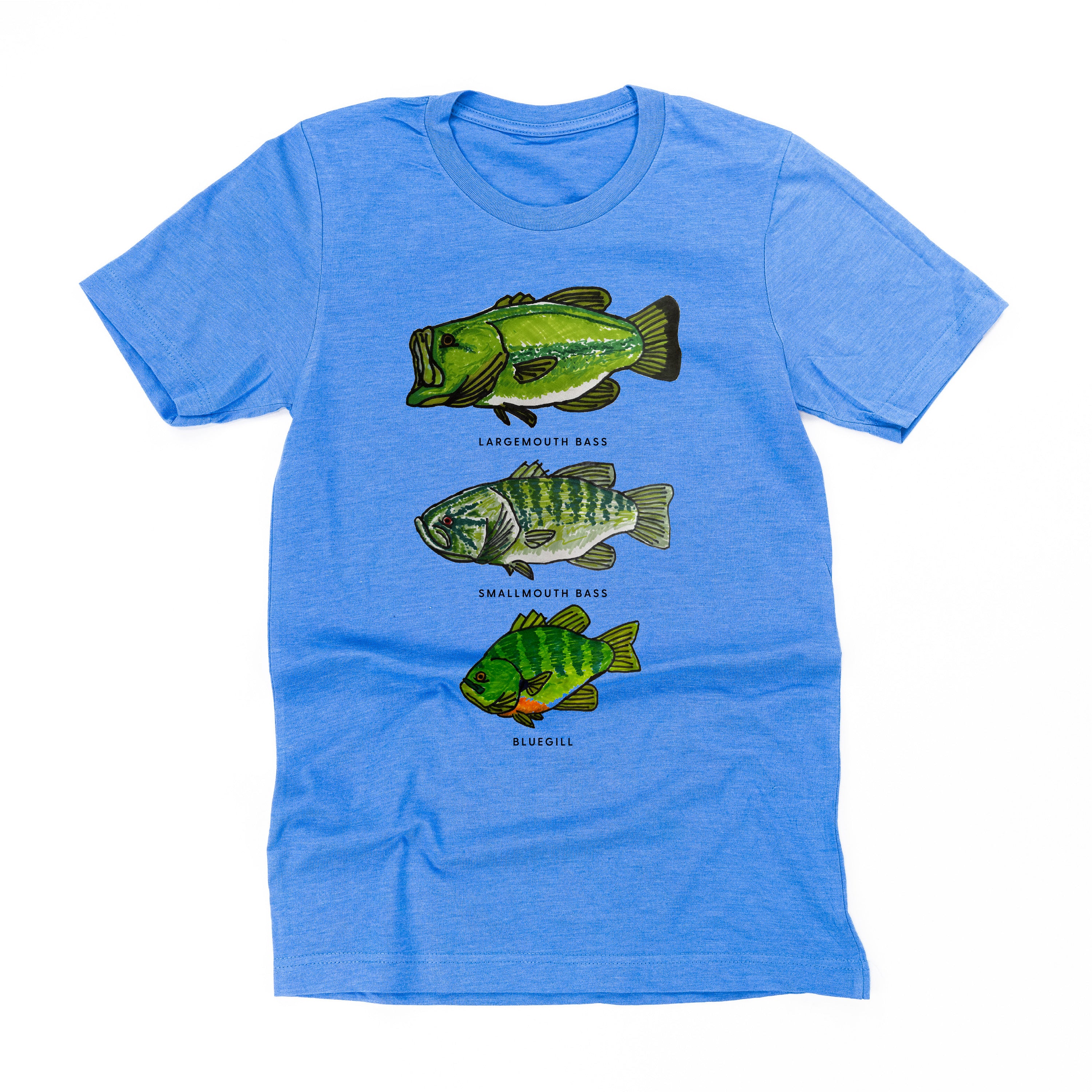 Bass And Bluegill Chart (Hand Drawn) - Unisex Tee - Image 5