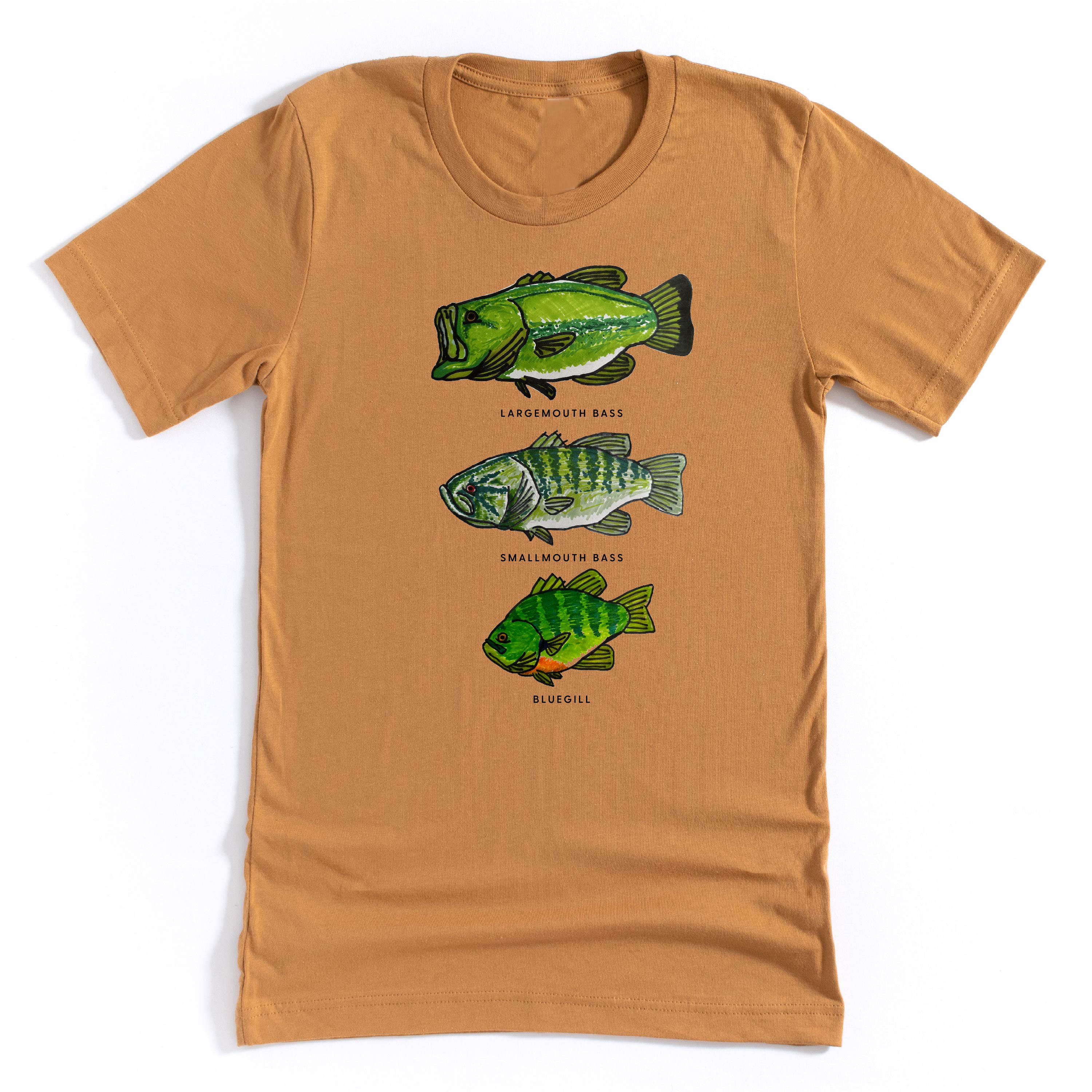 Bass And Bluegill Chart (Hand Drawn) - Unisex Tee - Image 7