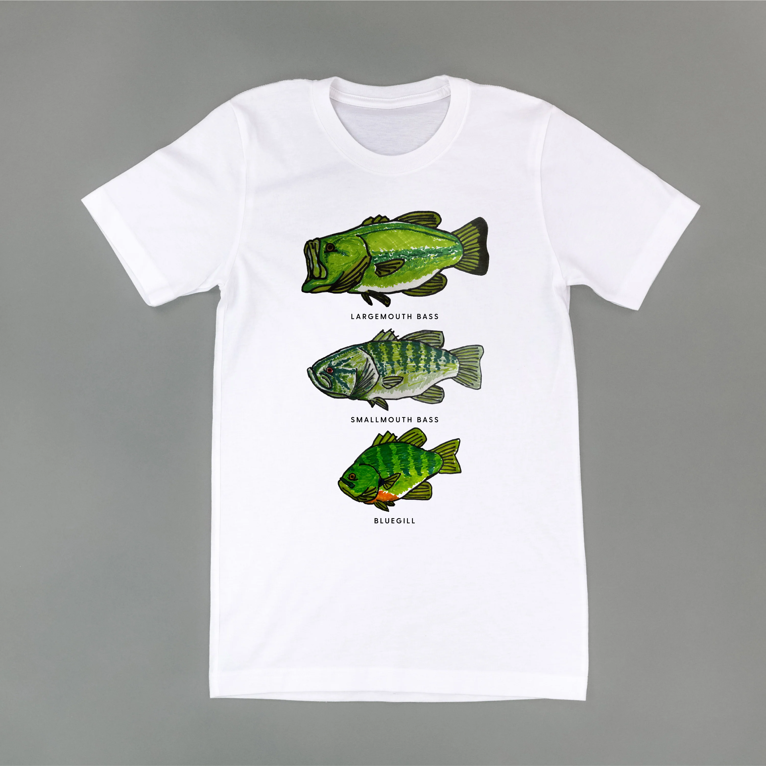 Bass And Bluegill Chart (Hand Drawn) - Unisex Tee - Image 9