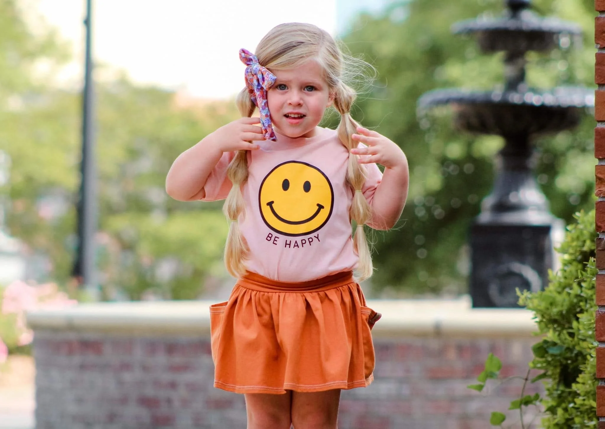 Be Happy - Yellow + Black Smiley Face - Child Tee - Image 5