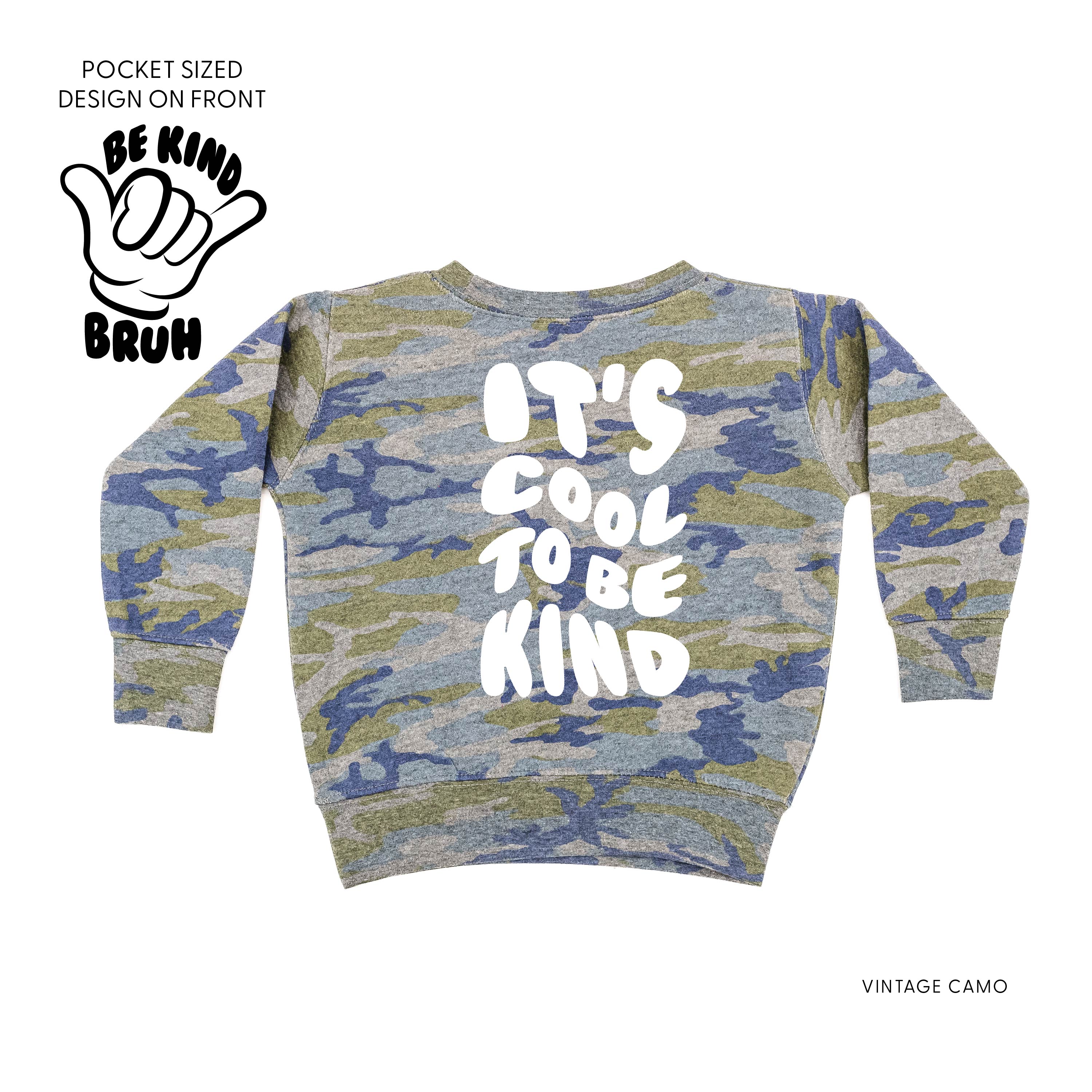Be Kind Bruh - It's Cool to Be Kind (pf & b) - Child Sweater - Image 2