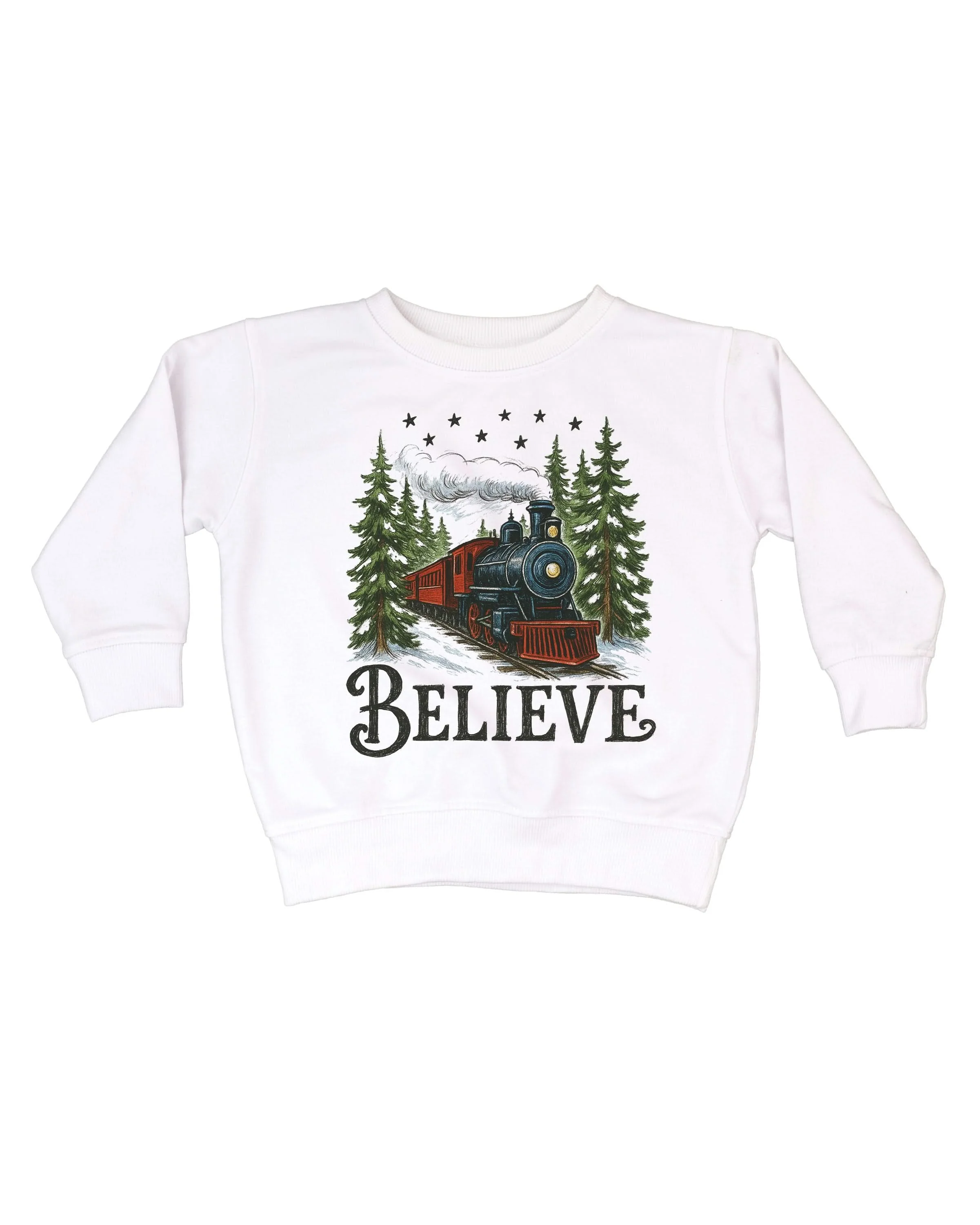 Believe Christmas Child Sweater – Holiday Train Crewneck | Little Mama Shirt Shop - Image 4