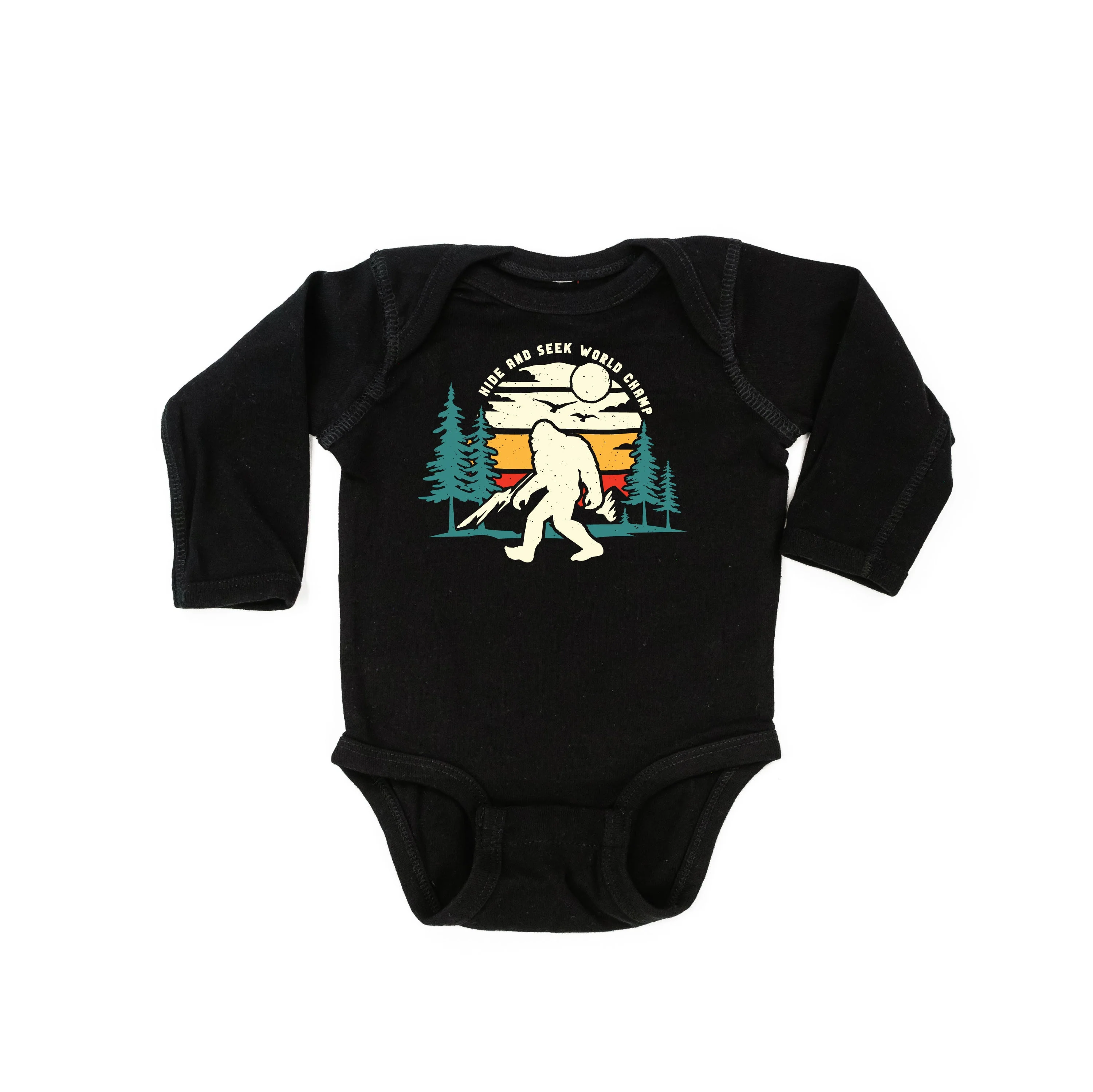 Big Foot - Hide And Seek World Champ - Black Child Long Sleeve Tee - Image 2
