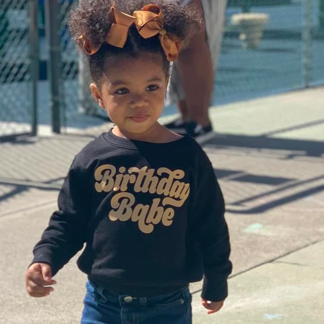 Birthday Babe (Retro) - Child Sweater - Image 3