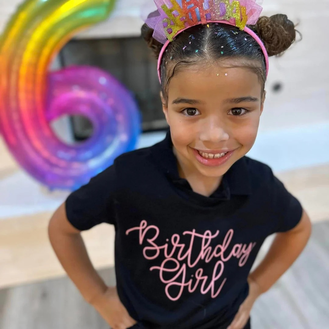 Birthday Girl - New Cursive - Child Tee - Image 7