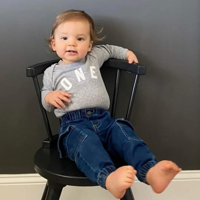 Birthday Number - Block Font - Child Long Sleeve Tee - Image 2
