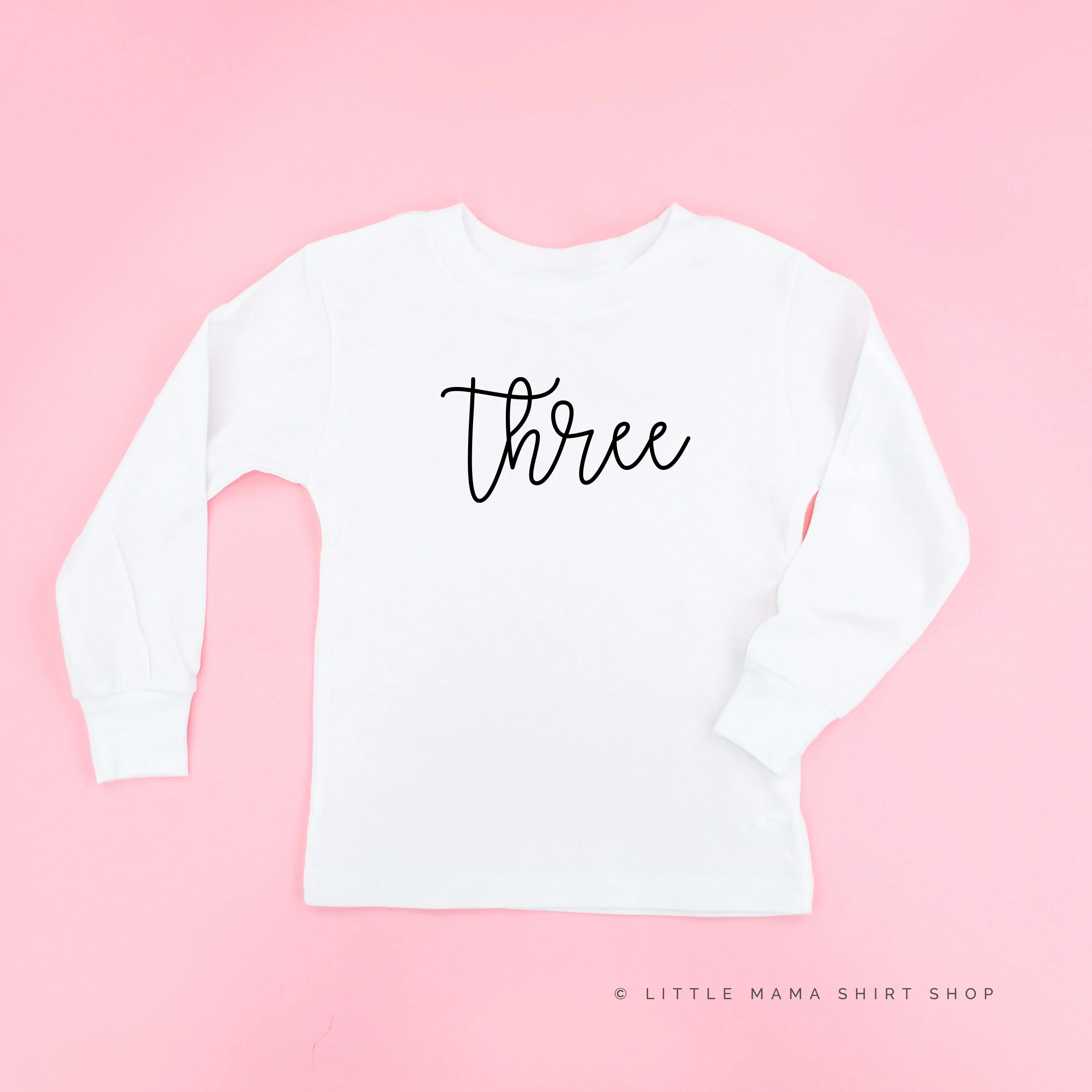 Birthday Number - Cursive Font - Child Long Sleeve Tee - Image 3