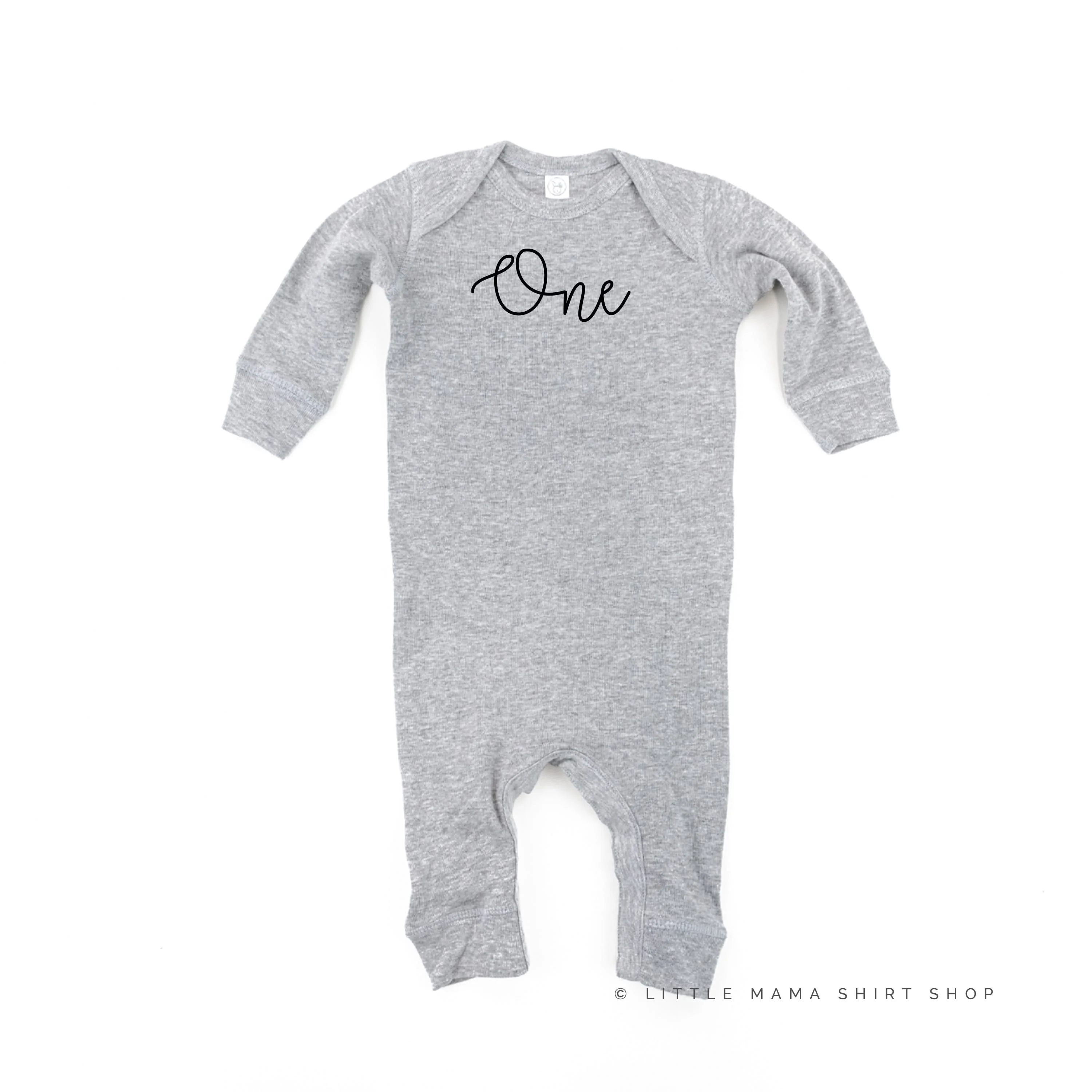 Birthday Number - One - New Cursive - Baby Sleeper - Image 2