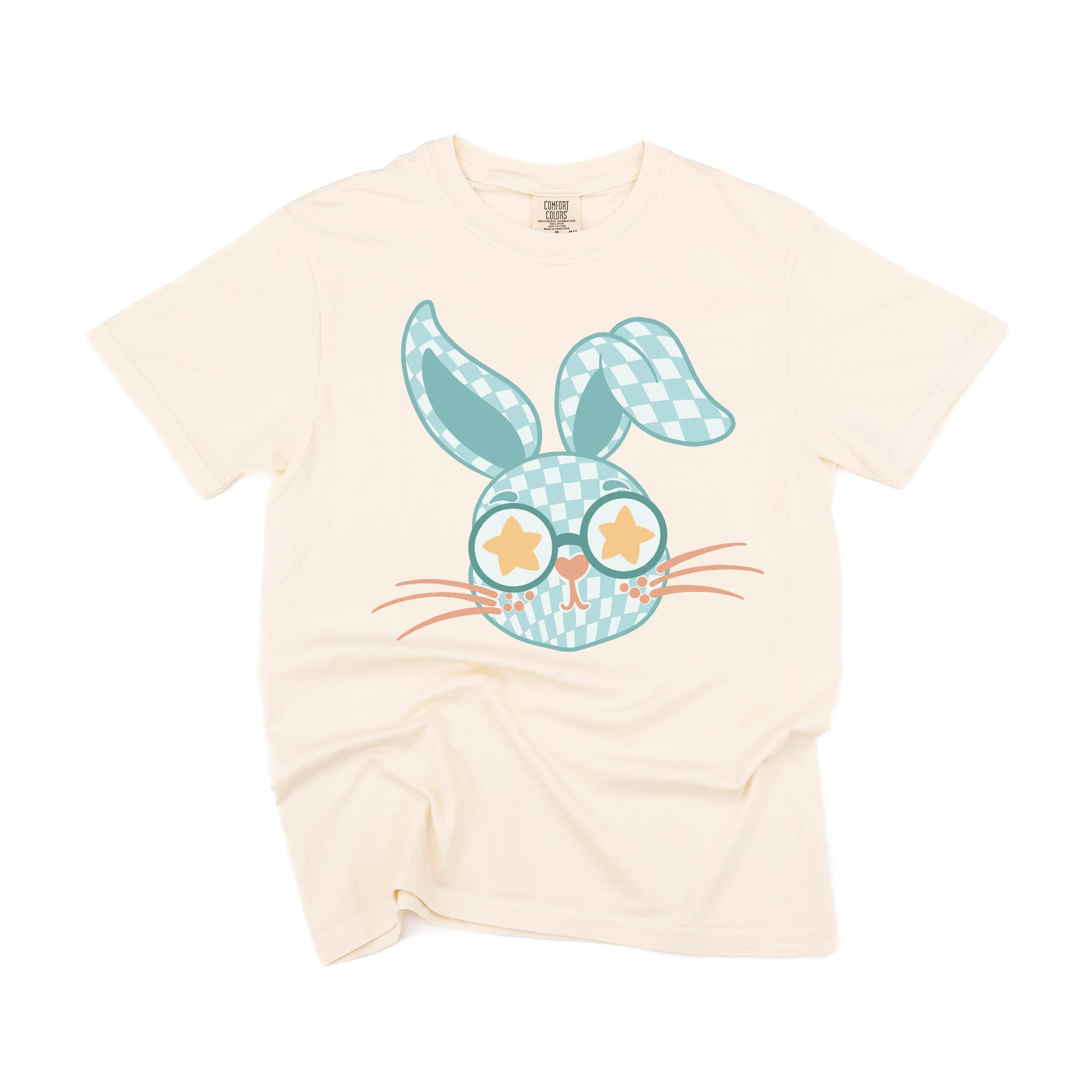 Blue Checkered Bunny - Comfort Colors Tee