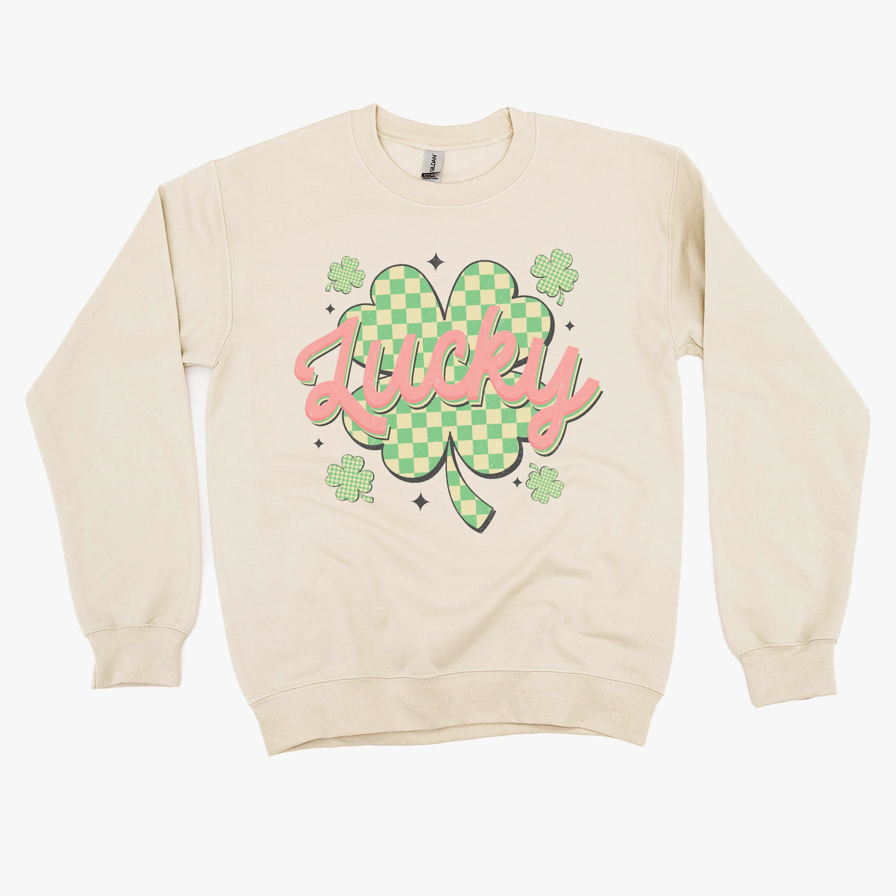 Checkered Lucky Shamrock - Basic Fleece