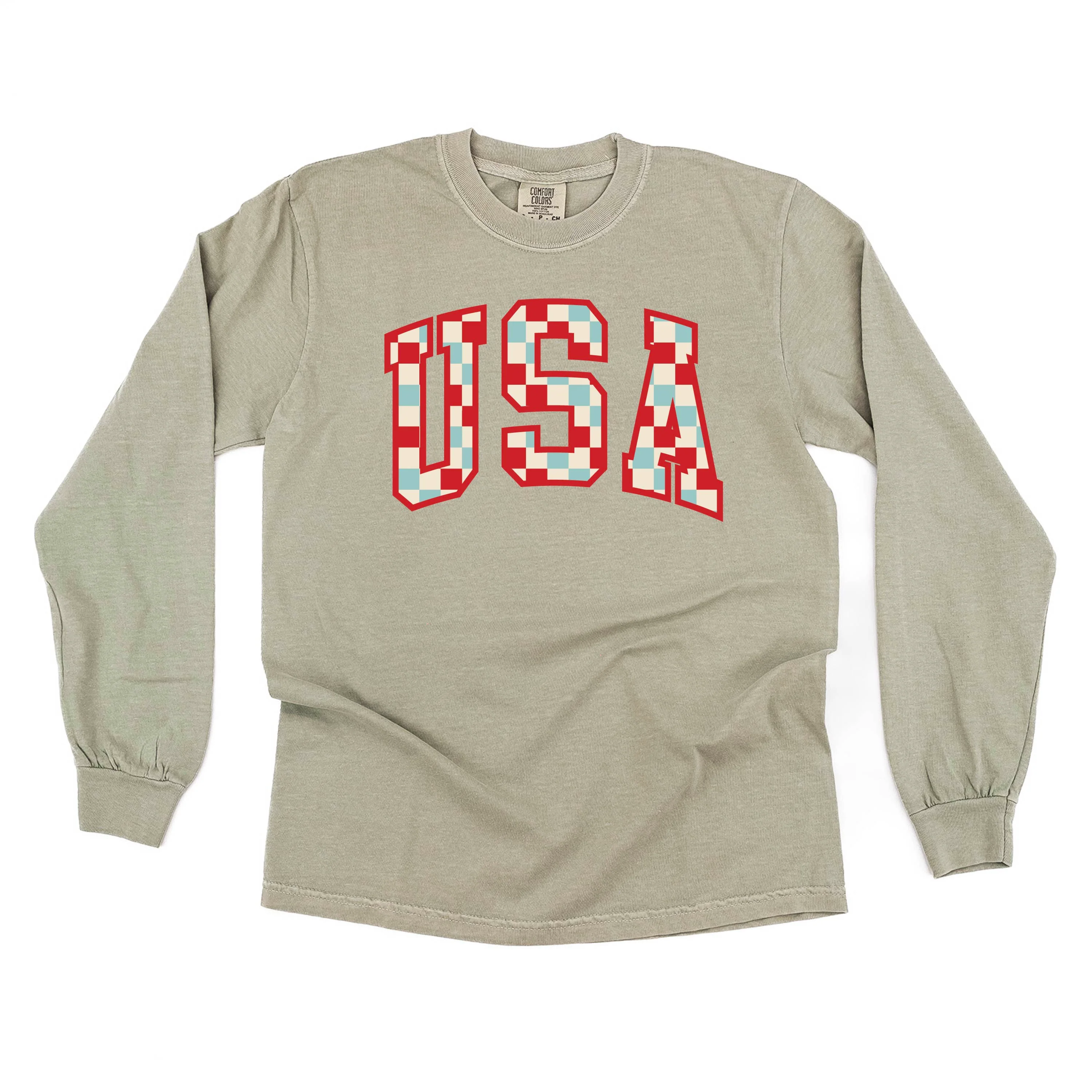 Checkered USA - Long Sleeve Comfort Colors Tee - Image 3
