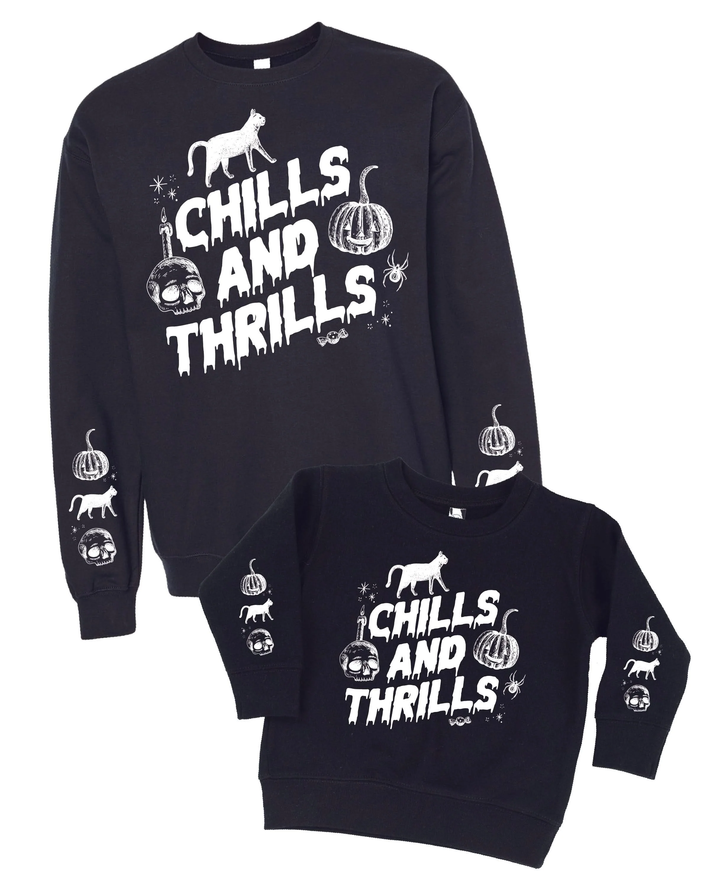 Chills and Thrills - Set of 2 Black Basic Fleece Sweaters - Image 4