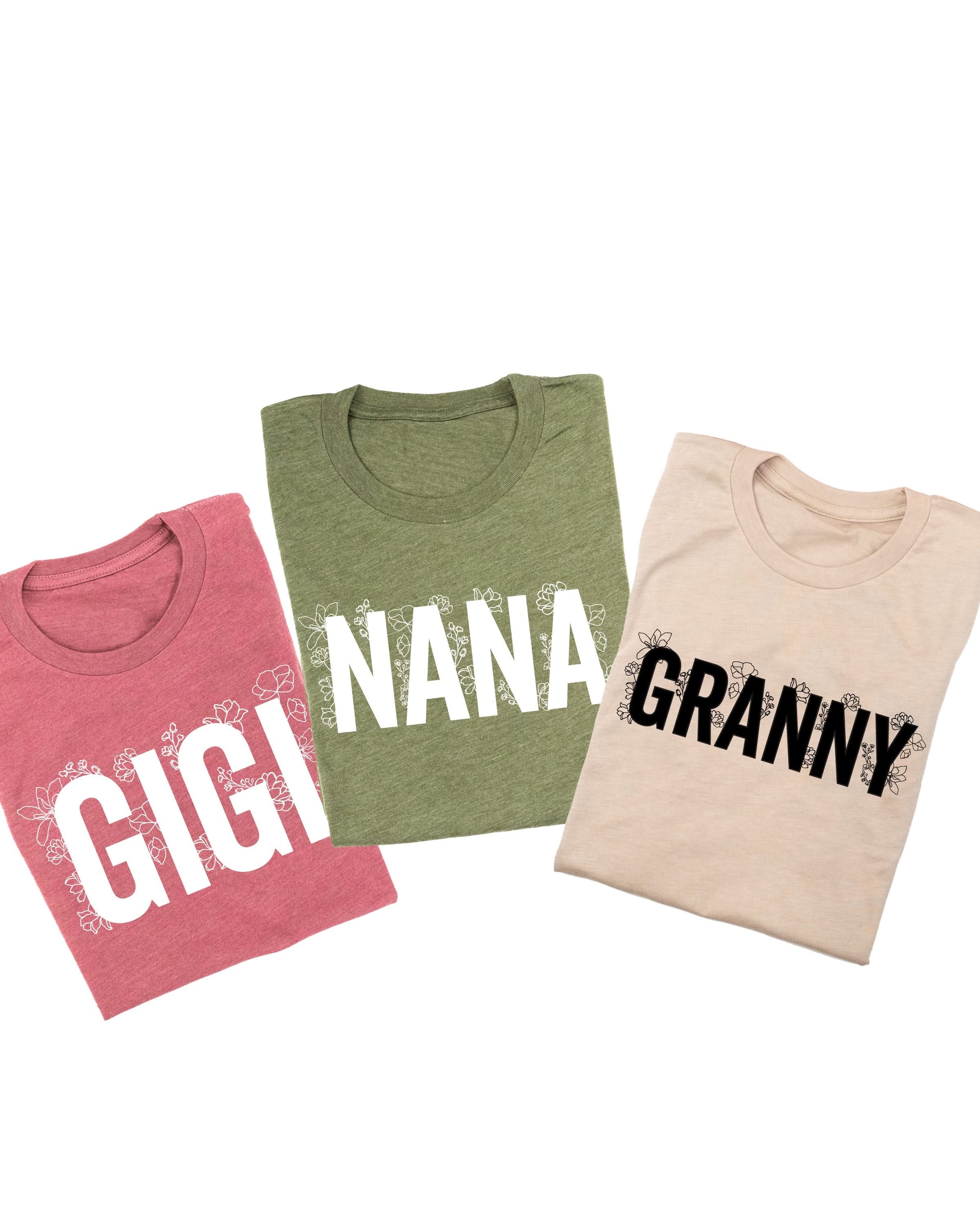 (Choose Your Grandma Name) - Floral Design - Unisex Tee - Image 2