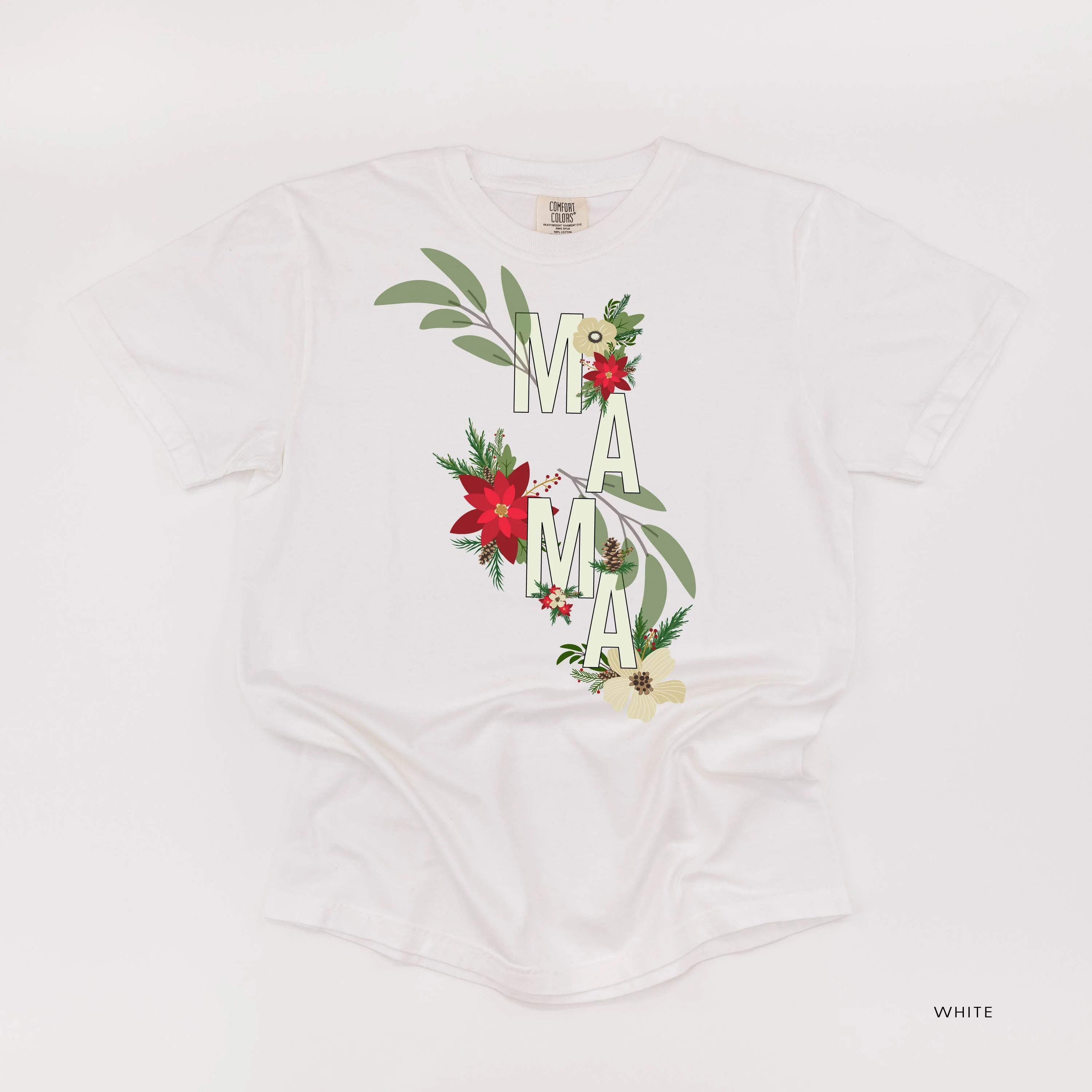 Christmas Floral Mama - Comfort Colors Tee - Image 6
