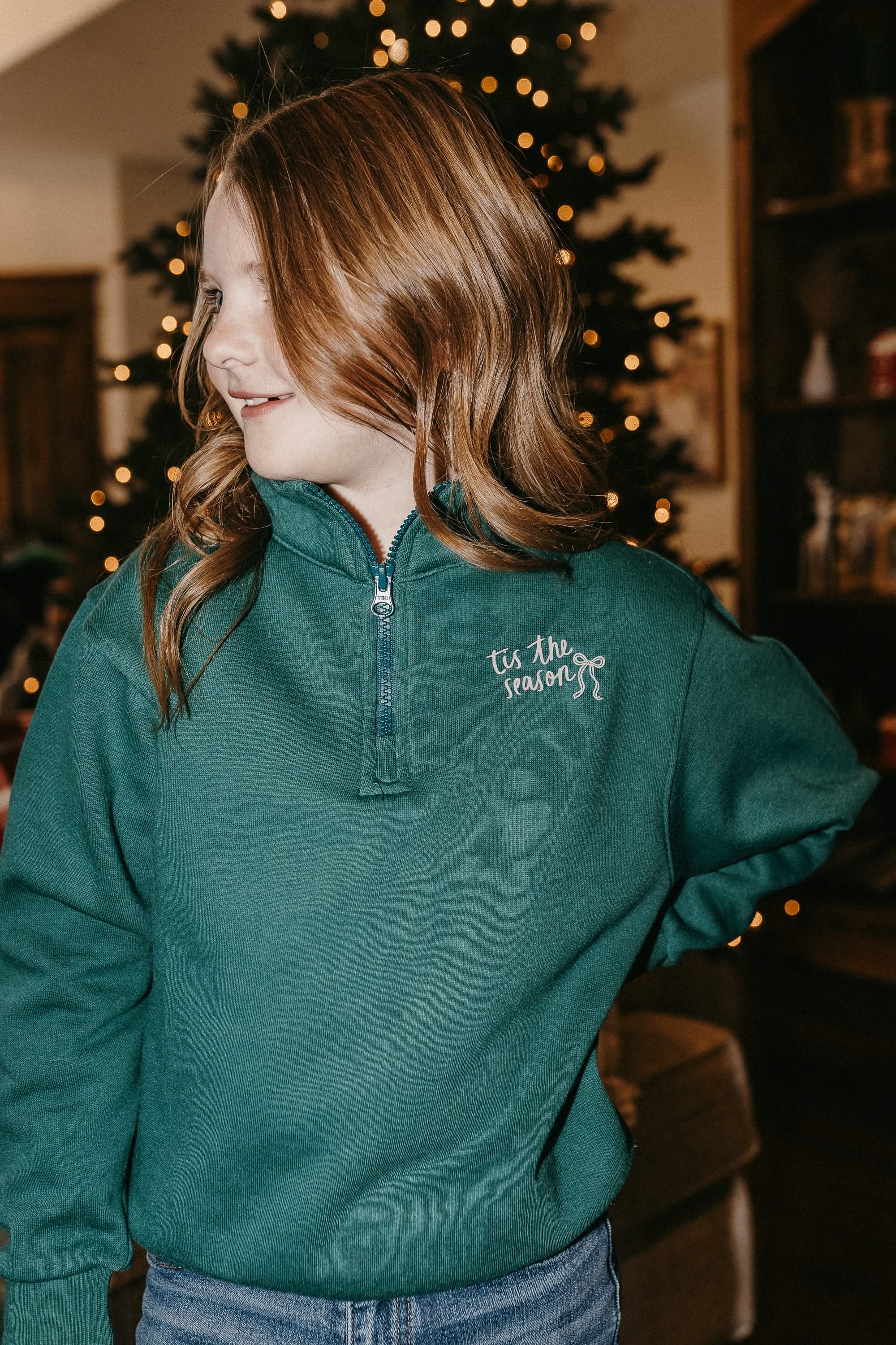 Christmas Child Quarter Zip – Alpine Green Tis The Season | Little Mama Shirt Shop - Image 3