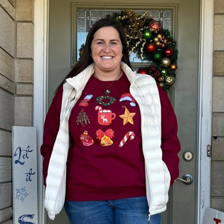Classic Watercolor Christmas - Basic Fleece - Image 4