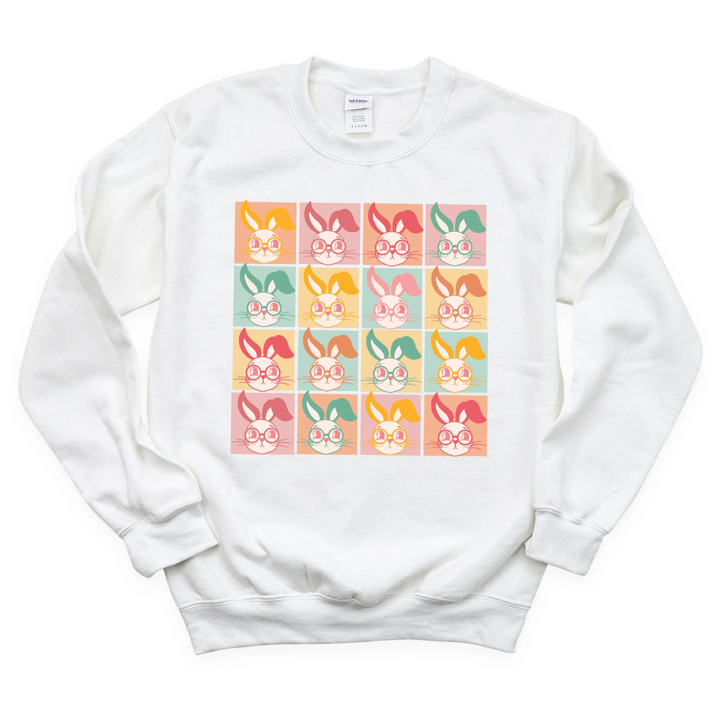 Clever Pastel Bunnies - Basic Fleece - Image 6