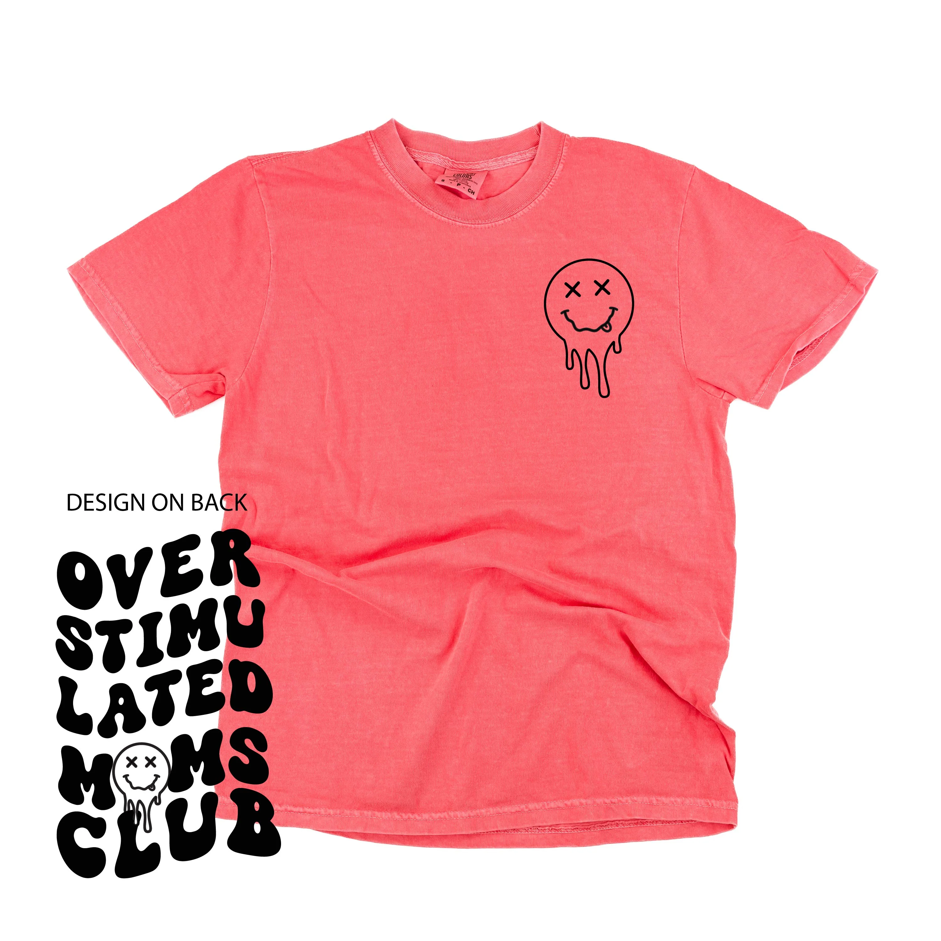 Melting Motherhood - Overstimulated Moms Club - (w/ Melty X Squiggle Smiley) - Comfort Colors Tee - Image 11