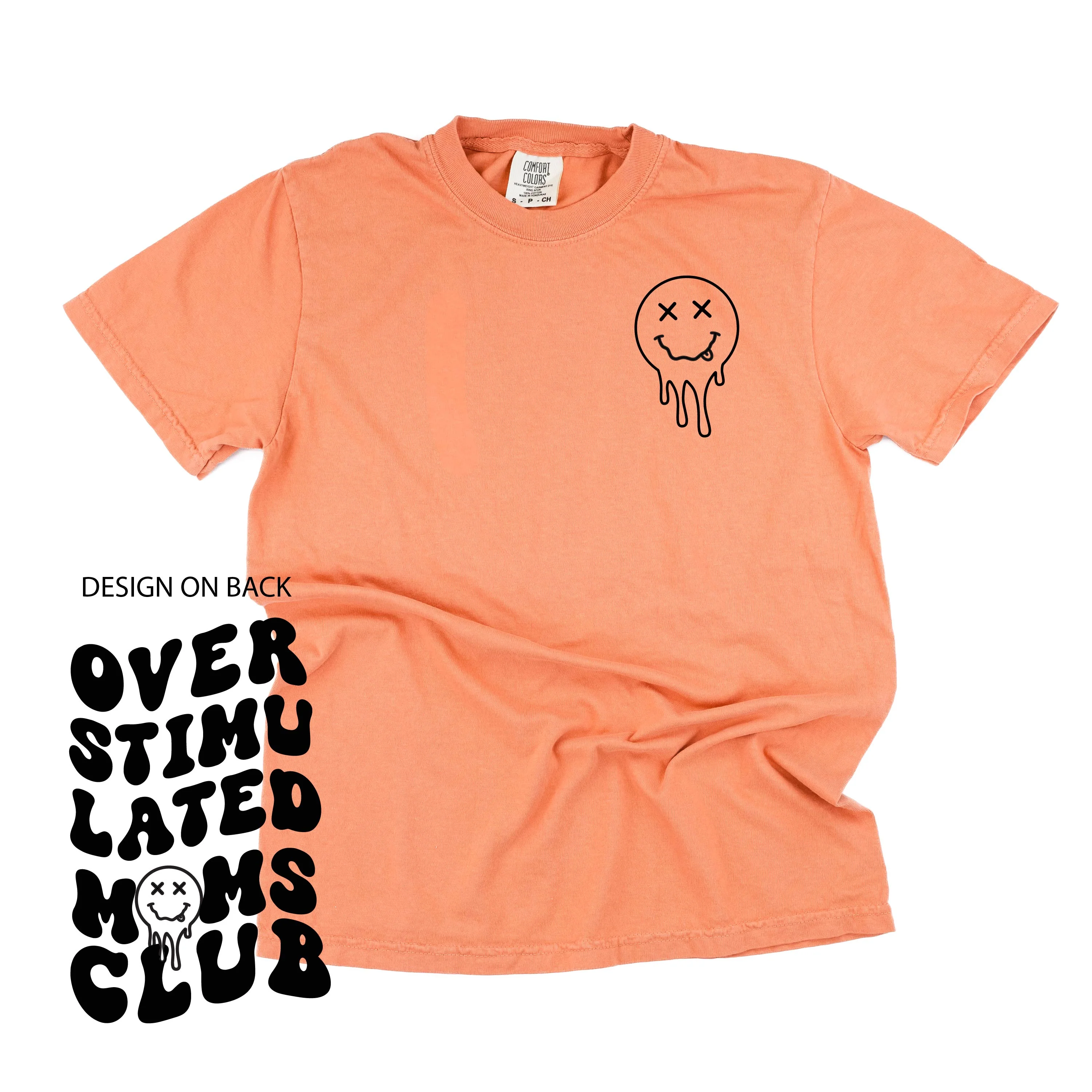Melting Motherhood - Overstimulated Moms Club - (w/ Melty X Squiggle Smiley) - Comfort Colors Tee - Image 12