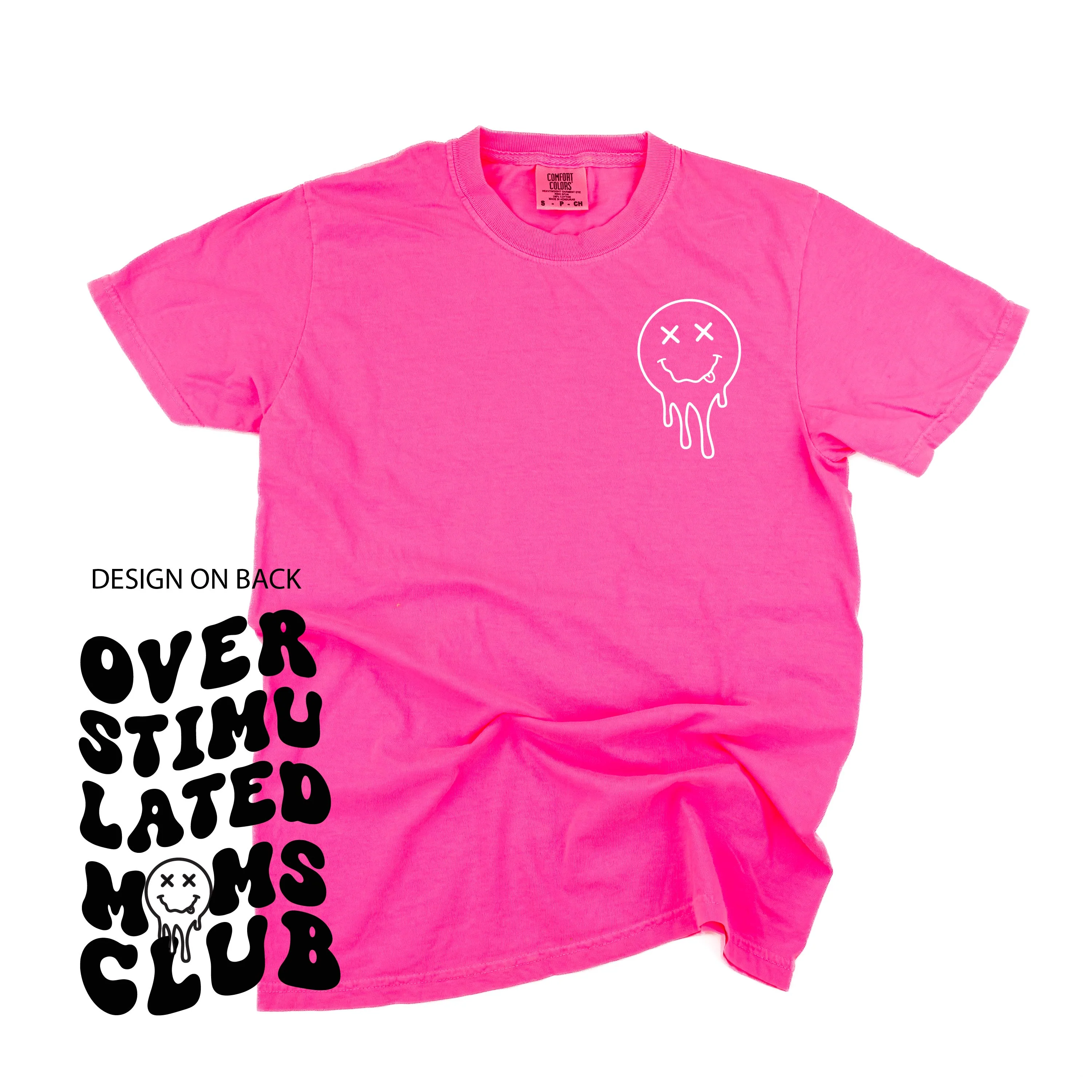 Melting Motherhood - Overstimulated Moms Club - (w/ Melty X Squiggle Smiley) - Comfort Colors Tee - Image 13