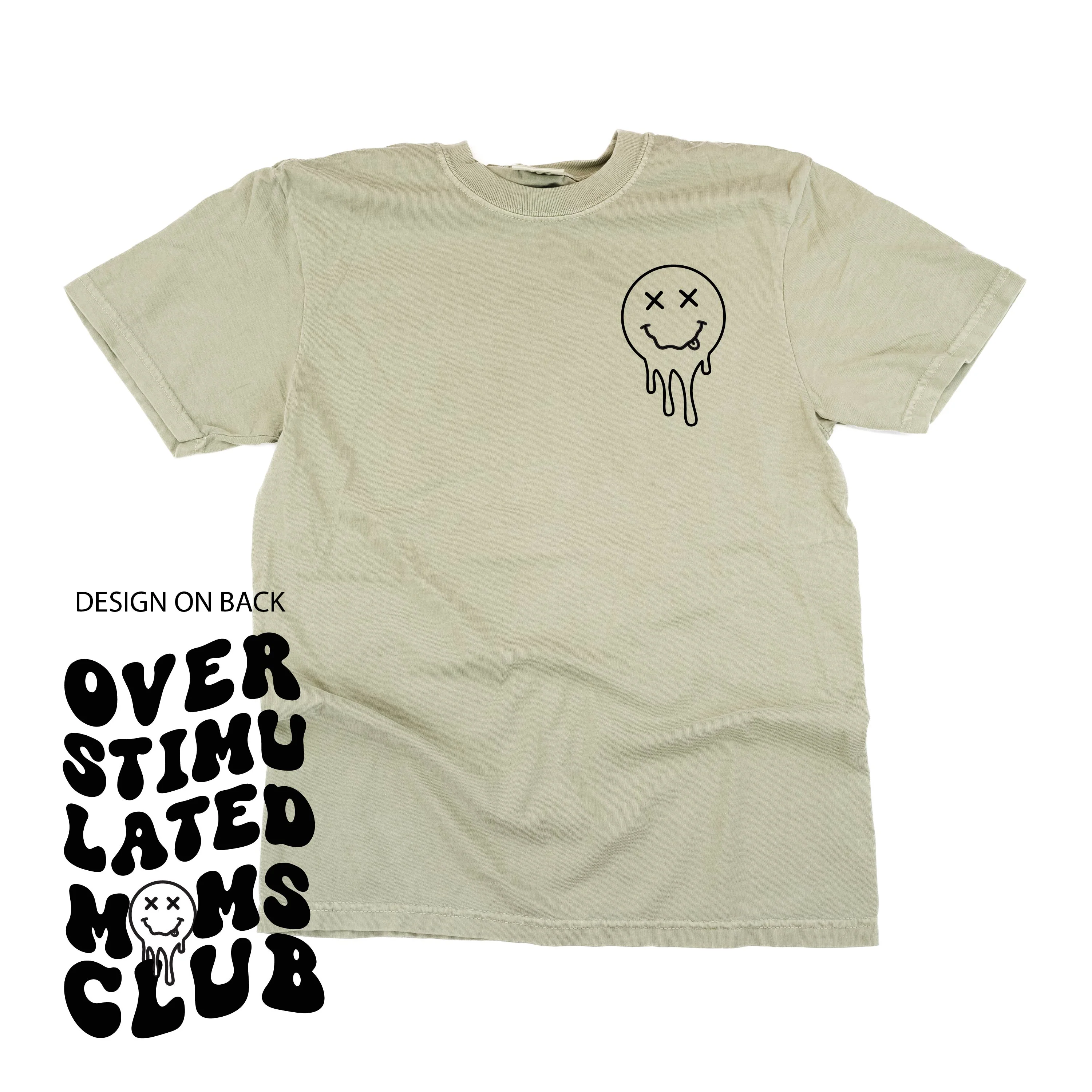 Melting Motherhood - Overstimulated Moms Club - (w/ Melty X Squiggle Smiley) - Comfort Colors Tee - Image 17