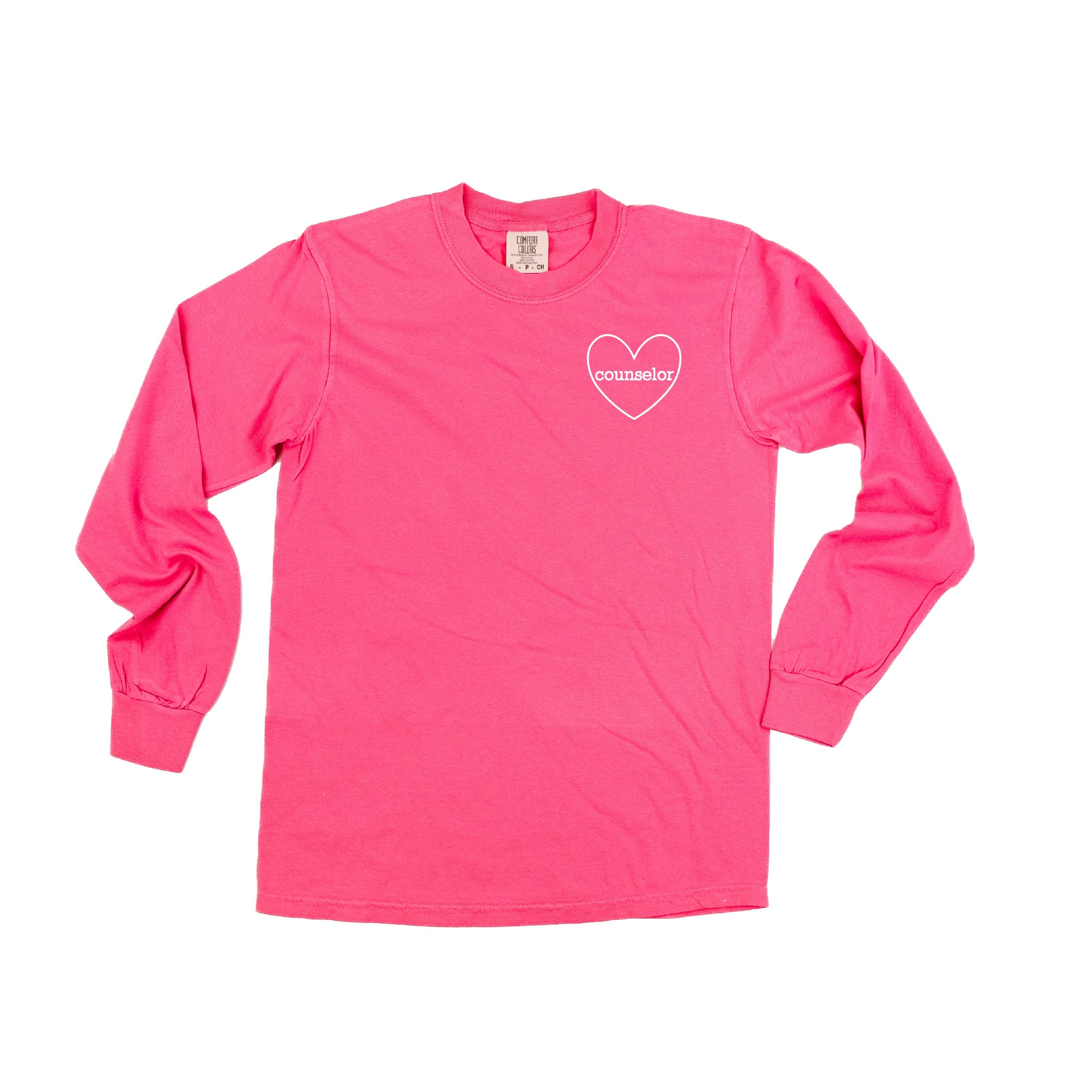Counselor (Heart Around) - Long Sleeve Comfort Colors Tee - Image 6